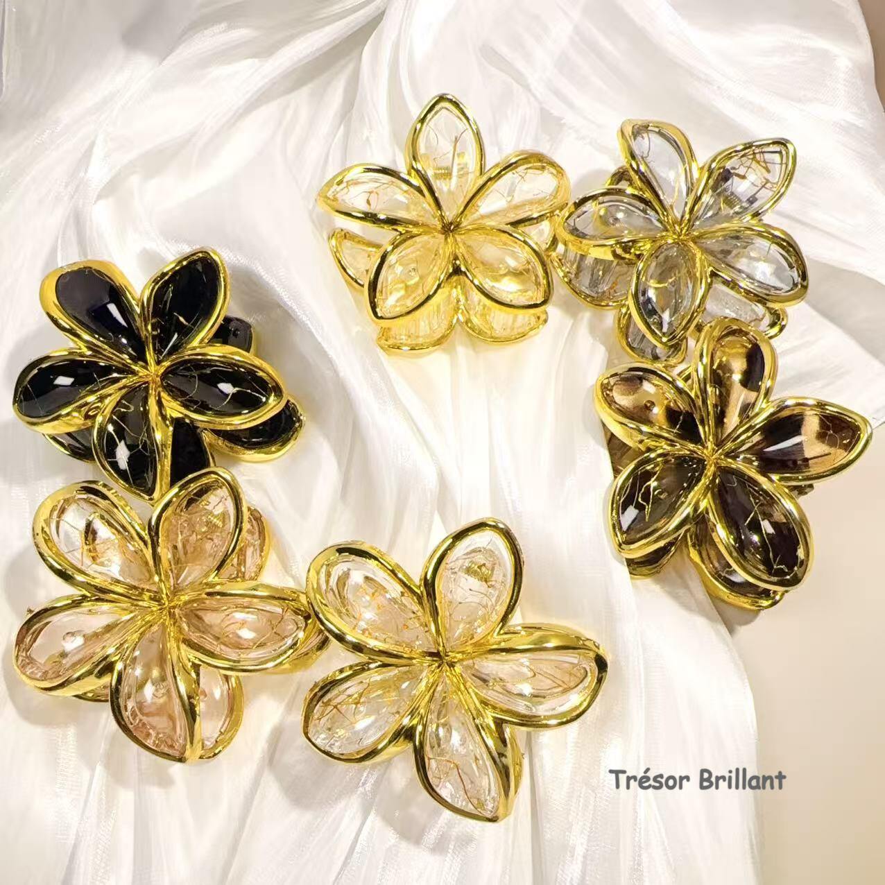 Großhändler Trésor Brillant - Set mit 12 Blumen-Haarspangen 8 cm