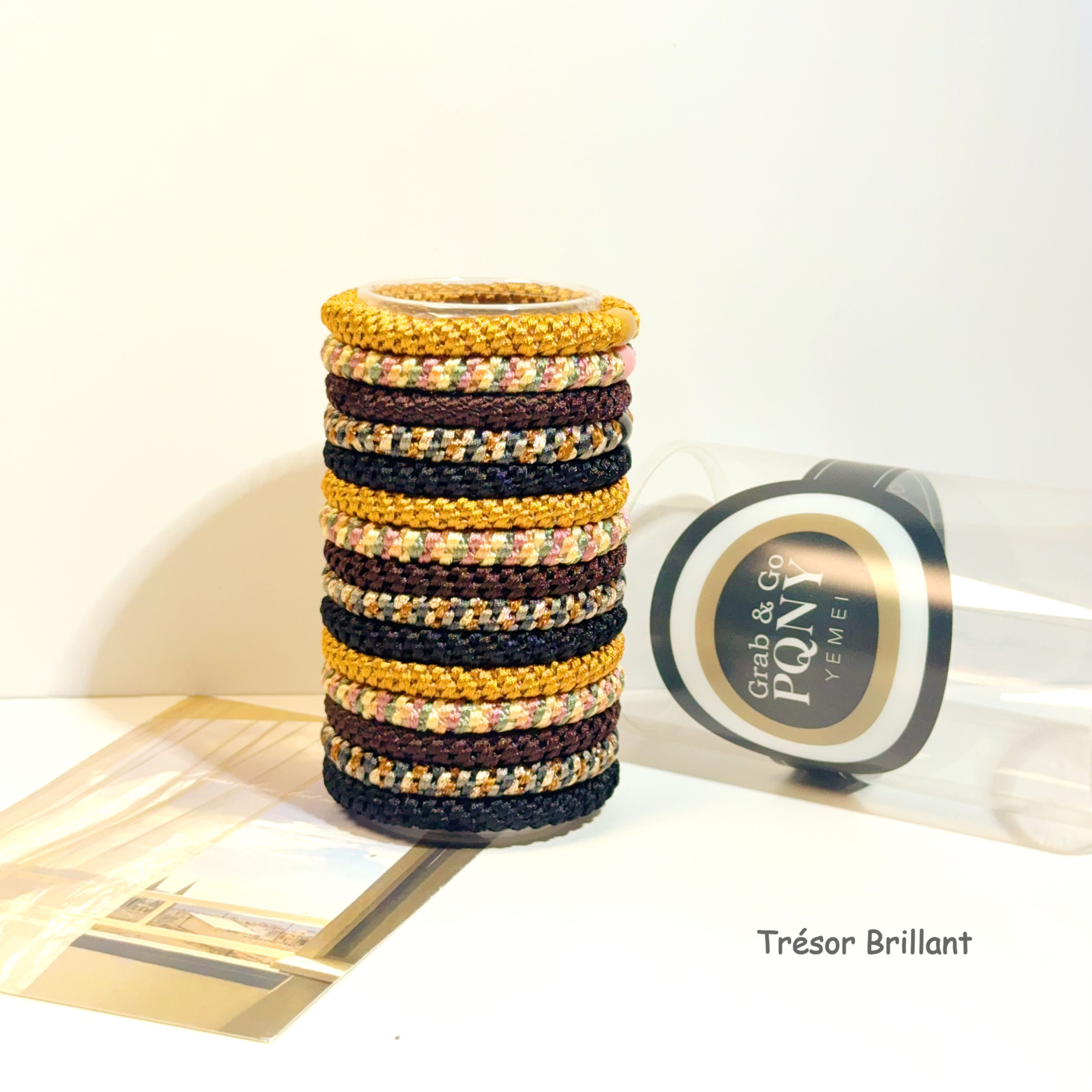 Grossiste Trésor Brillant - Lot de 12 Élastiques Bracelets Ficelle – Style Bohème & Effet Pailleté