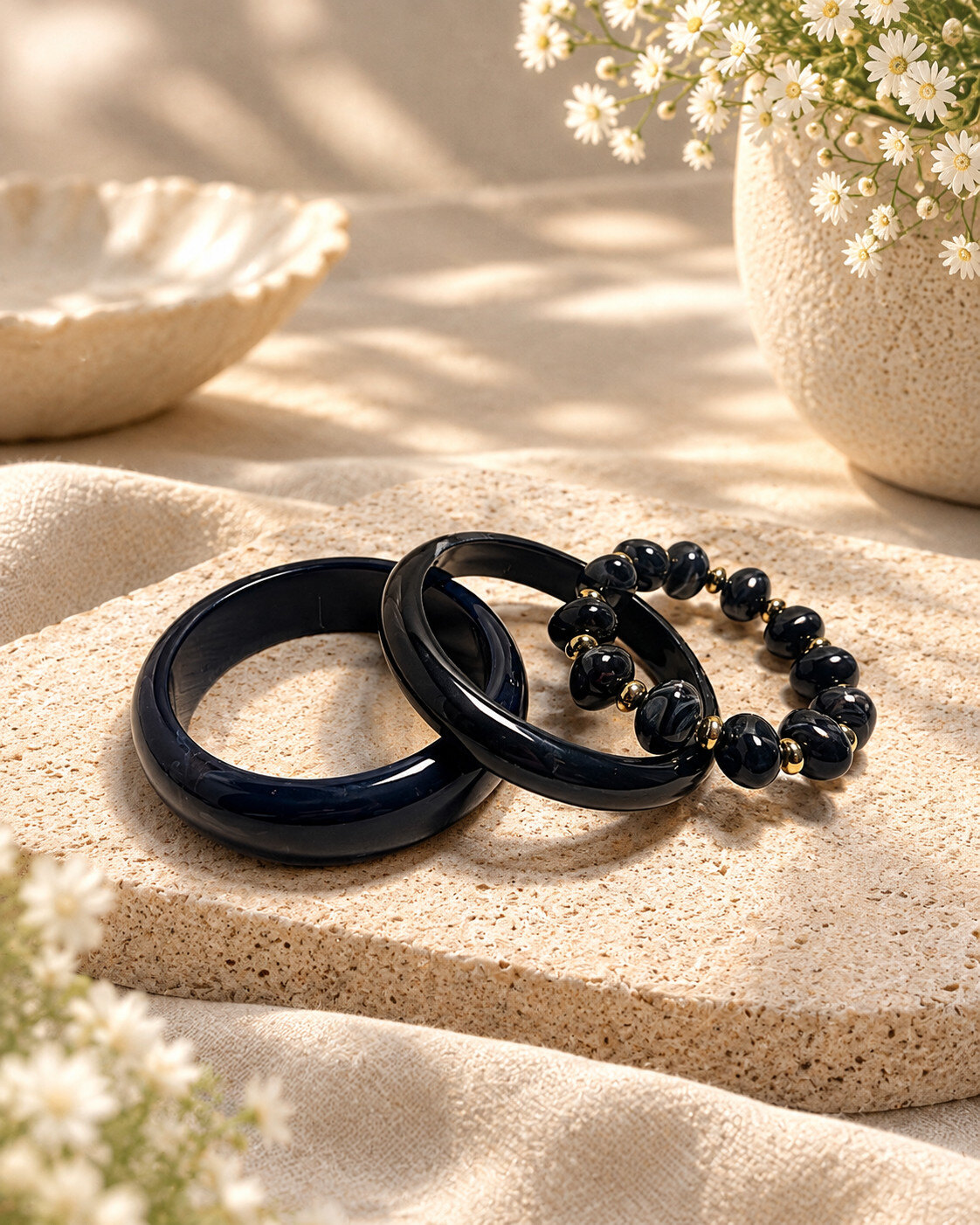 Wholesaler Trésor Brillant - Set of 3 resin and steel bracelets
