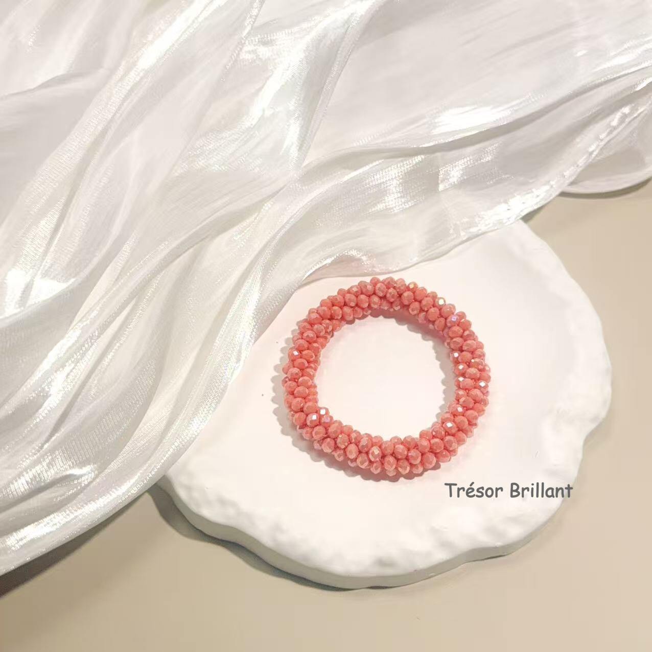 Grossiste Trésor Brillant - Bracelet élastique en perles cristal