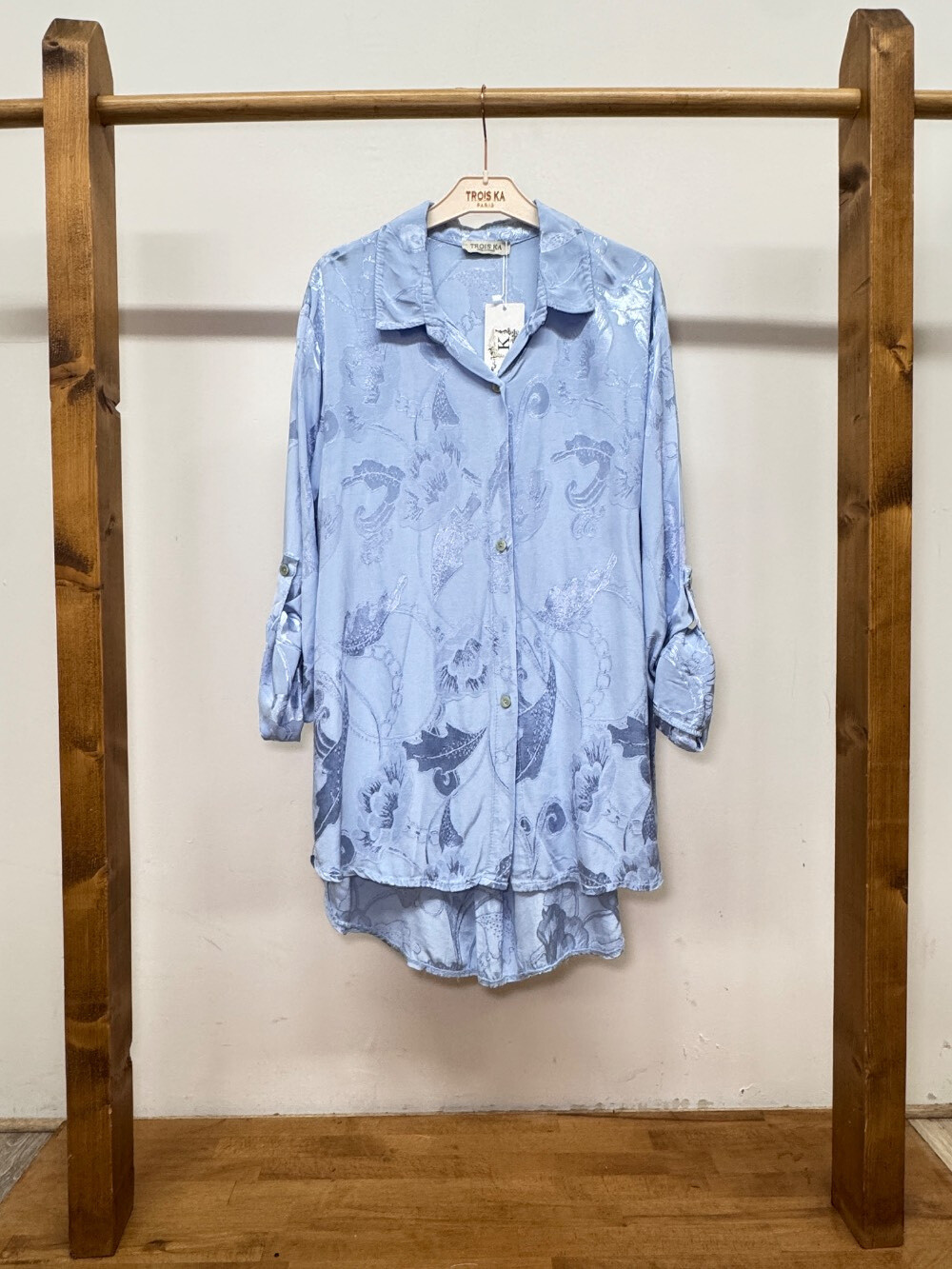 Wholesaler Trois Ka II - Oversized shirt with faded weave effect