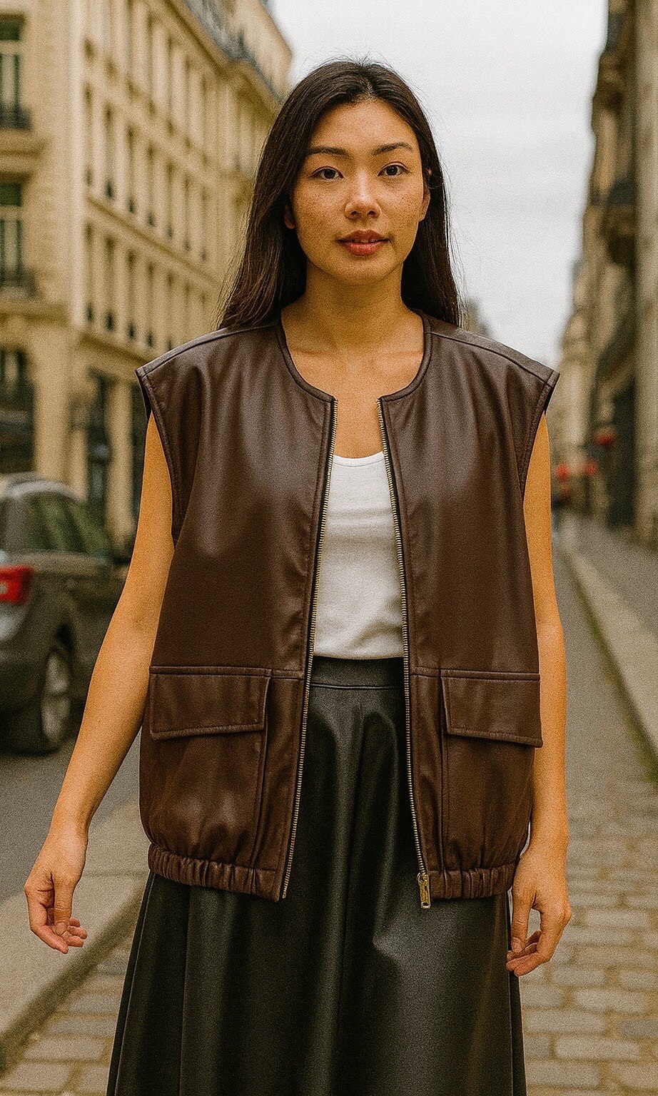 Grossiste Trois Ka II - Gilet sans manches similicuir
