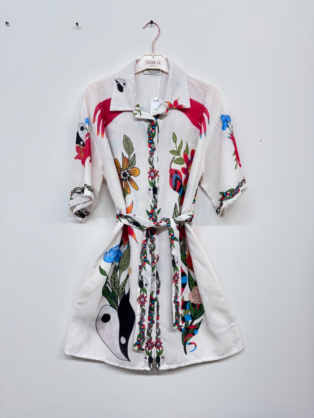 Wholesaler Trois Ka II - Mini button shirt dress