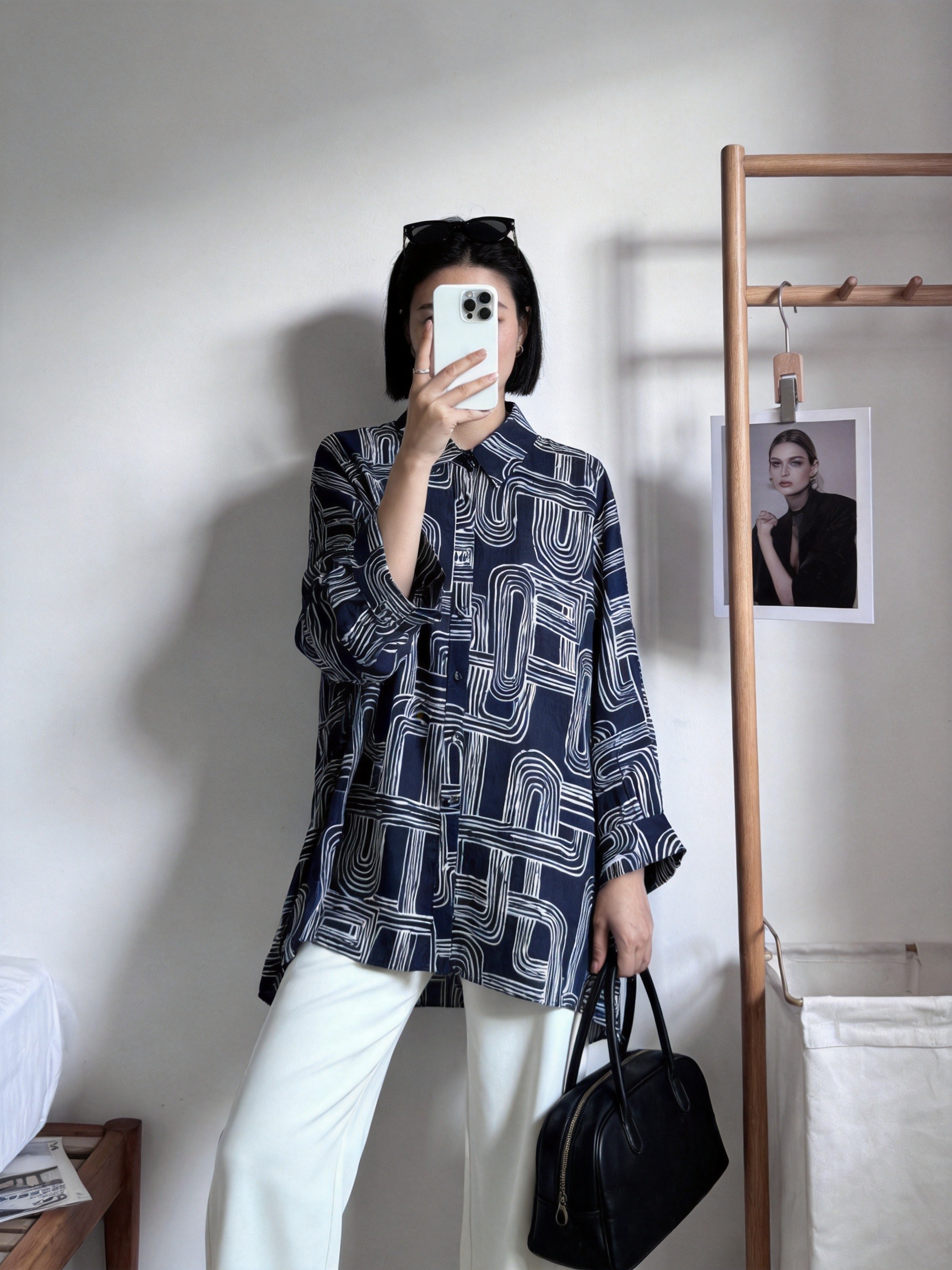 Mayorista U SEE - CAMISA OVERSIZE CON ESTAMPADO GRÁFICO Y MANGAS DE MURCIÉLAGO