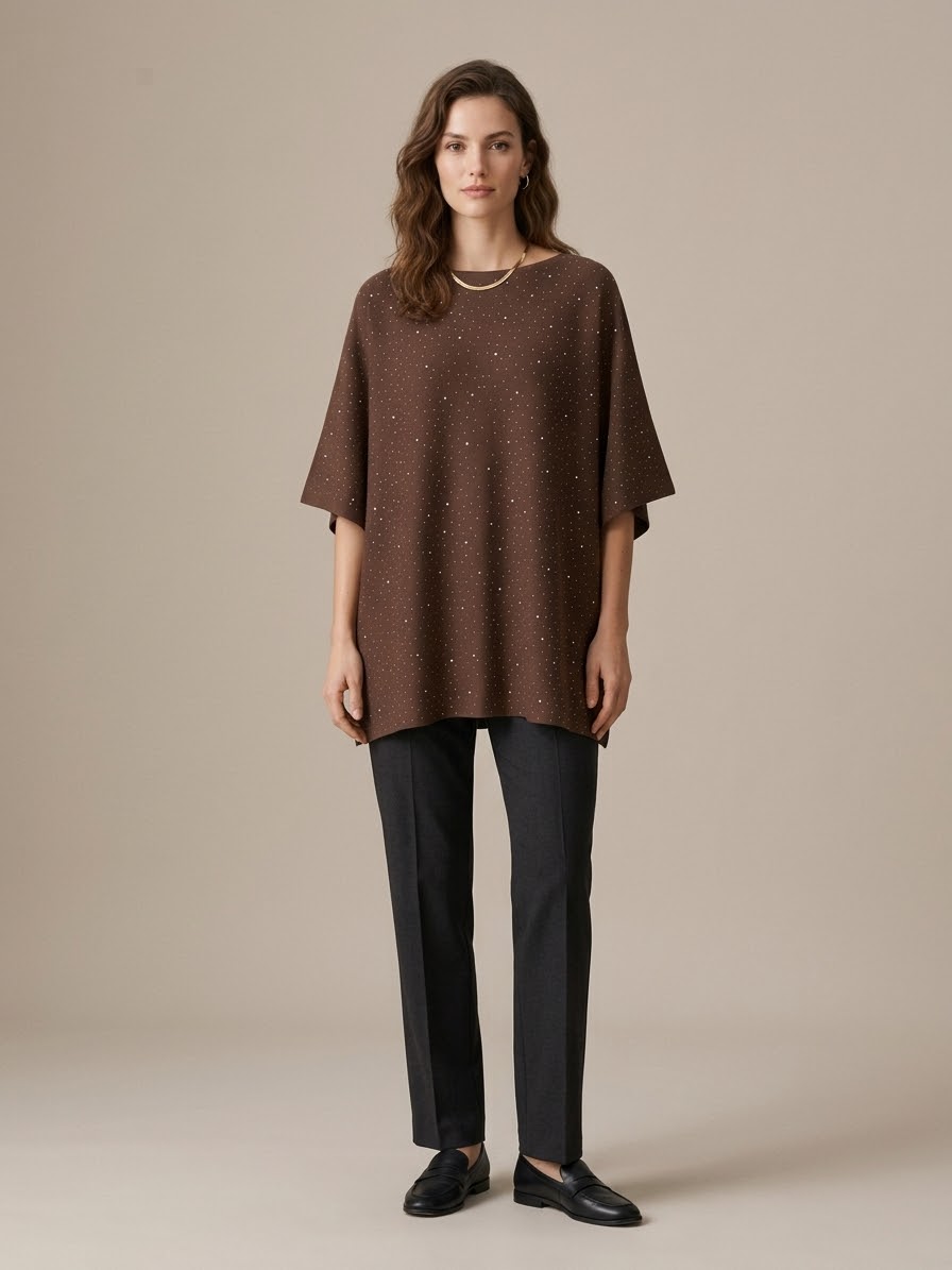 Grossista U SEE - Maglia Oversize con Applicazioni Brillanti Grossista U SEE - Maglia Oversize con Applicazioni Brillanti