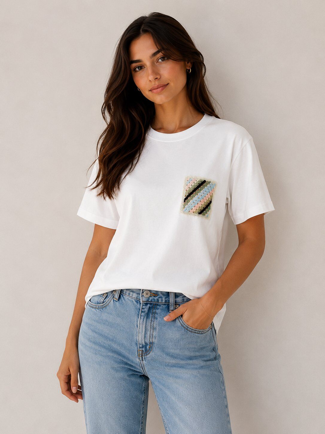Wholesaler U SEE - T-SHIRT WITH MULTICOLOR POCKET