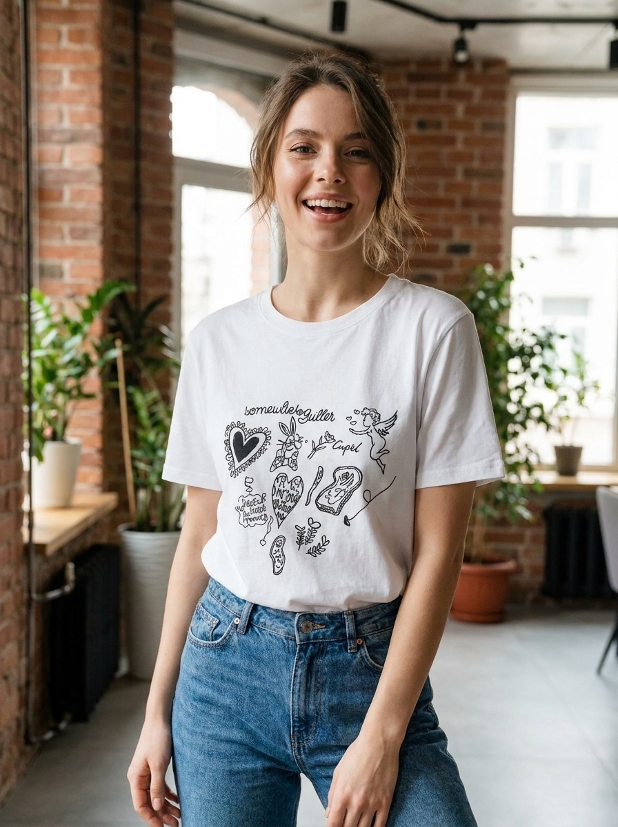 Wholesaler U SEE - T-SHIRT WITH LOVE GRAPHIC
