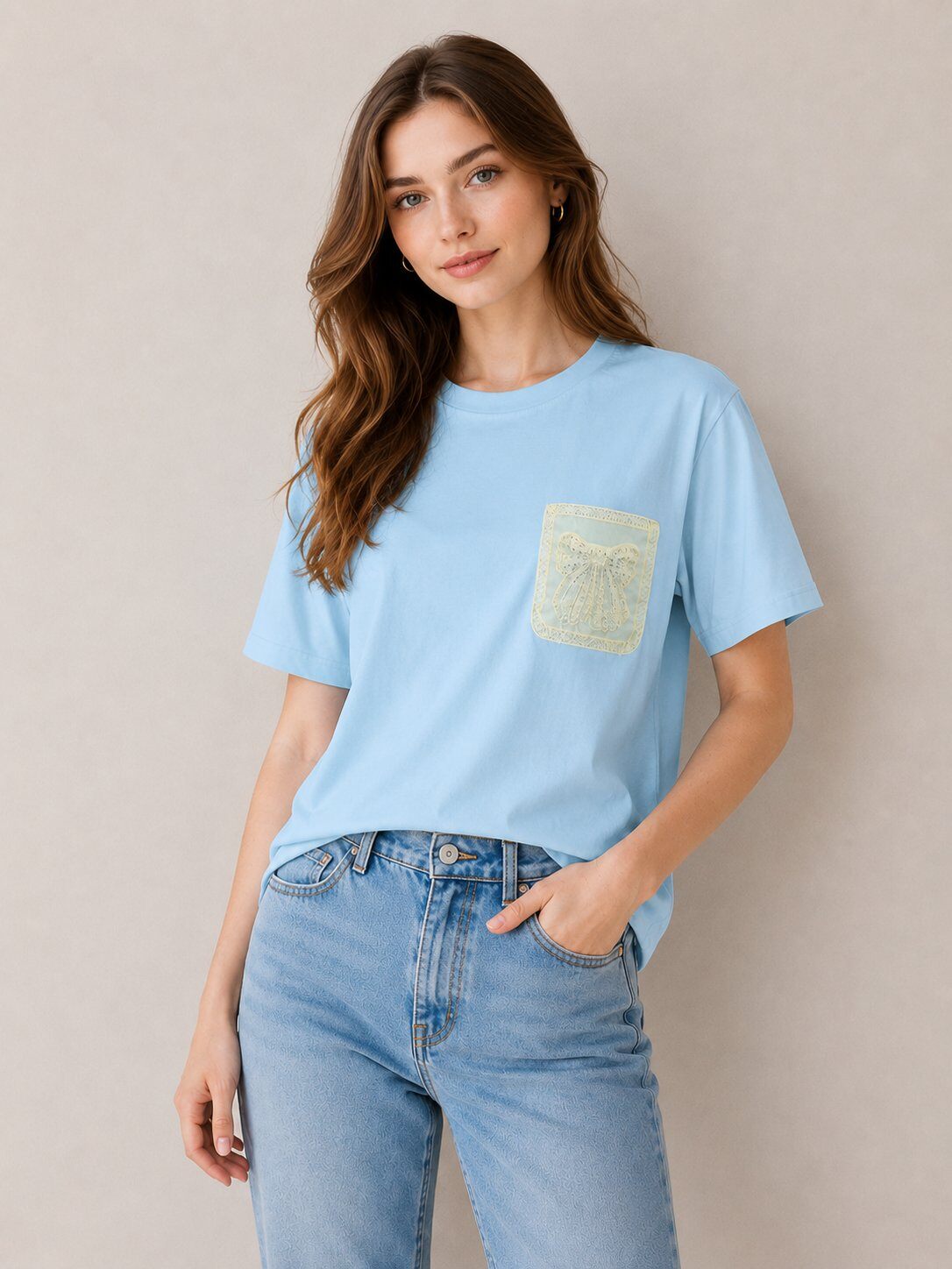 Wholesaler U SEE - T-SHIRT WITH BUTTERFLY POCKET