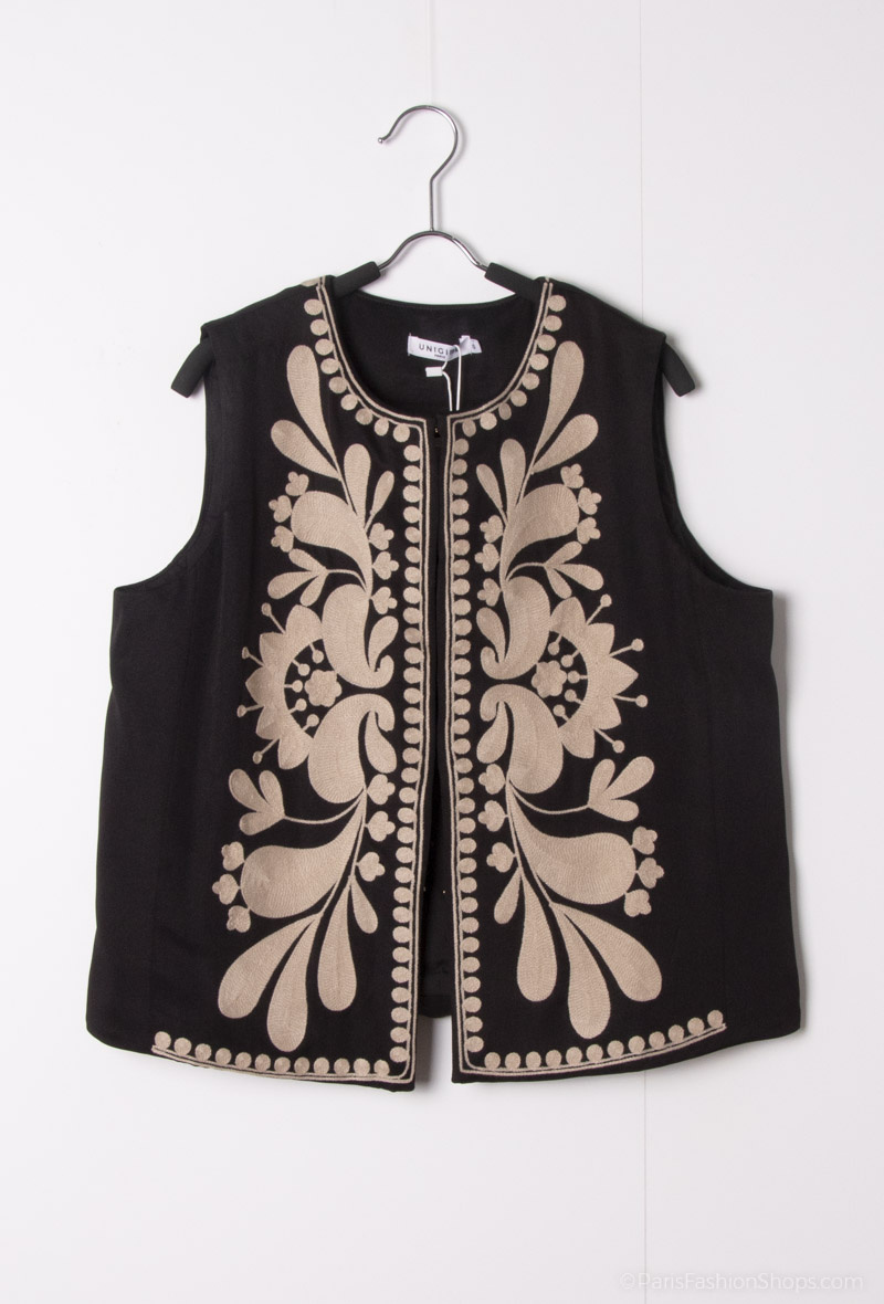 Grossiste Unigirl - Gilet sans manches avec motif brodé