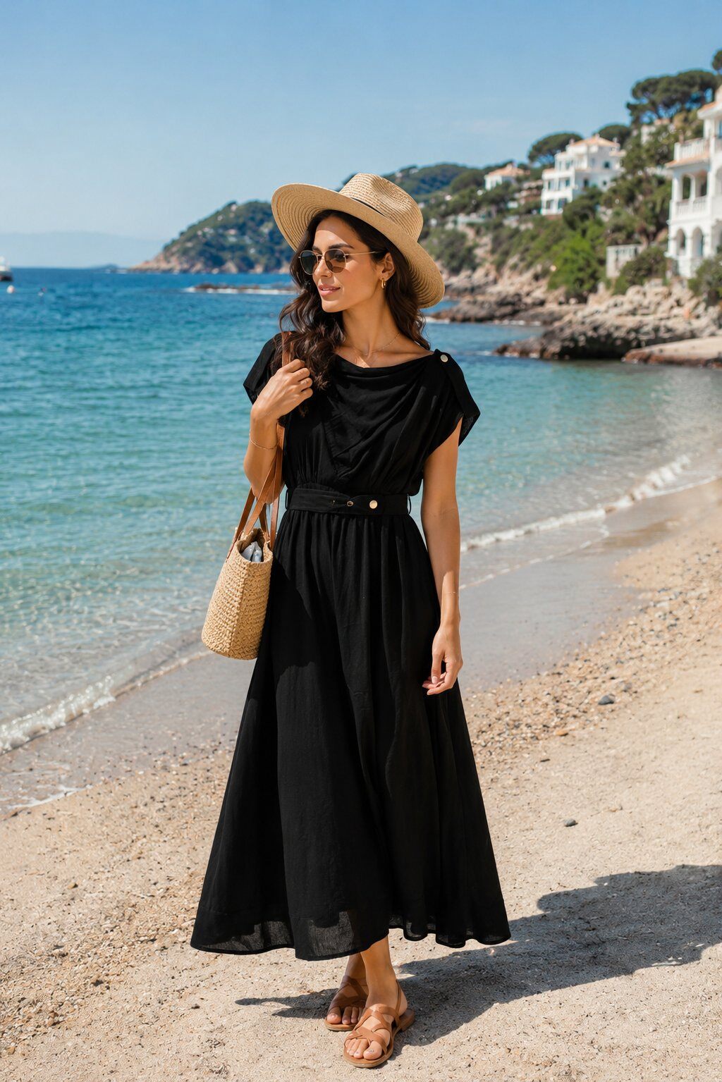 formal a line midi dress Women's Jammy A-line Off-Shoulder Taffeta Midi Dress S/M/L/Customize Black MEAN BLVD M / Black