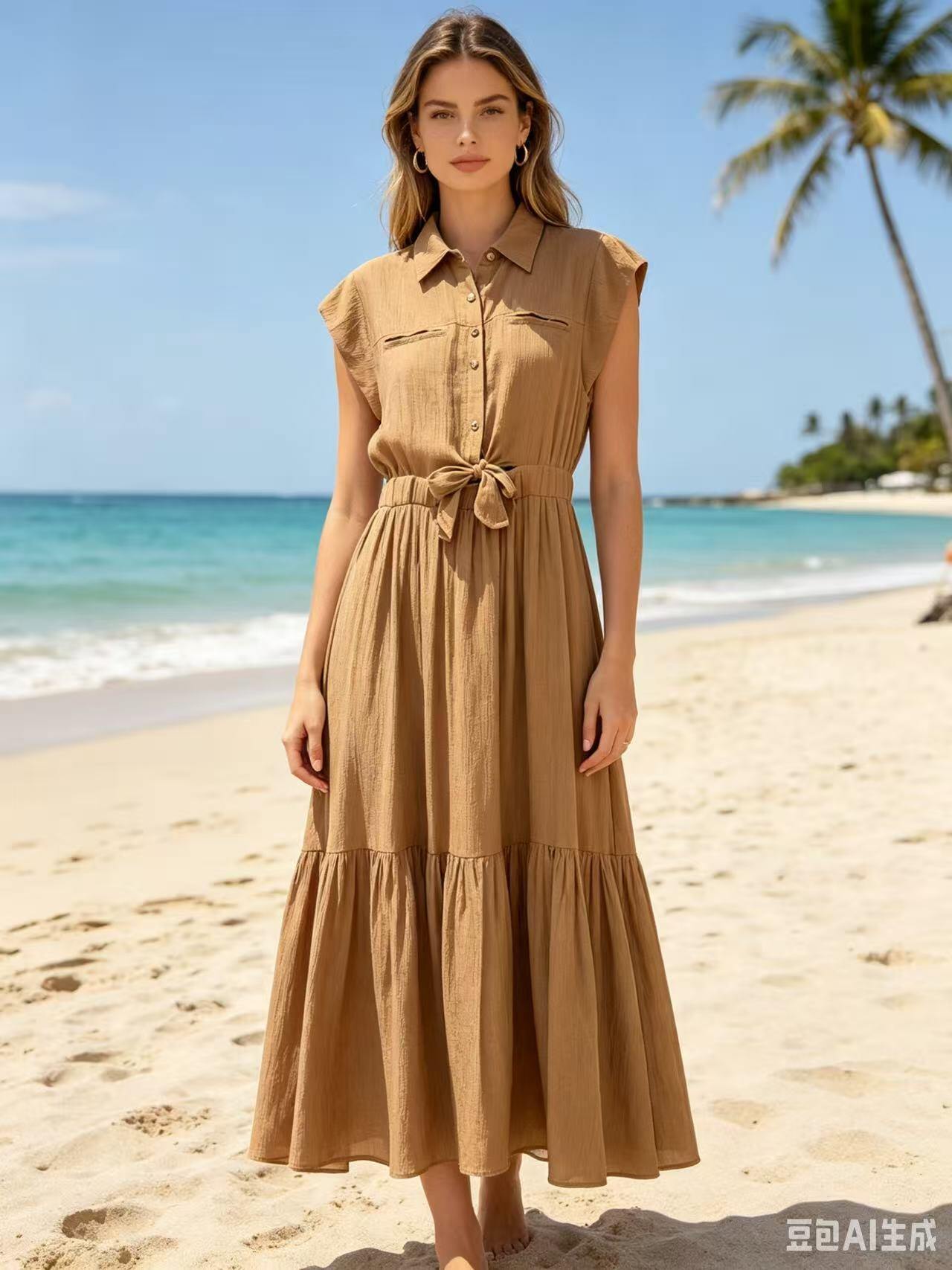 Grossiste Unigirl - Robe Longue Fluide à Nouer – Esprit Bohème Chic