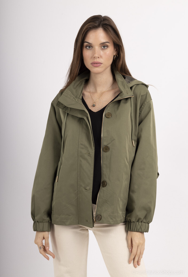 Grossiste Unigirl - veste zippé avec capuche matière imperméable