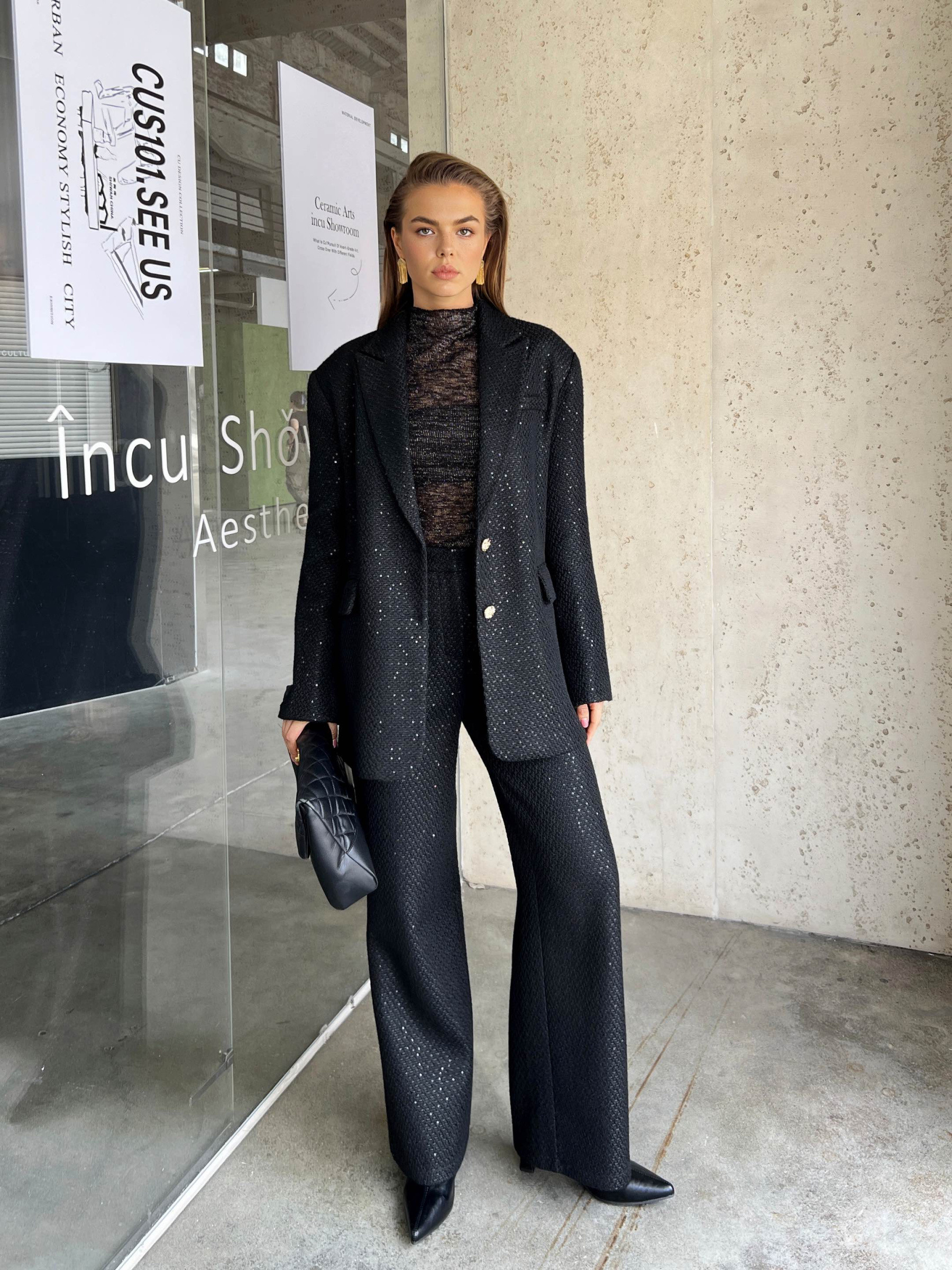 Mayorista Unika Paris - Blazer de tweed negro