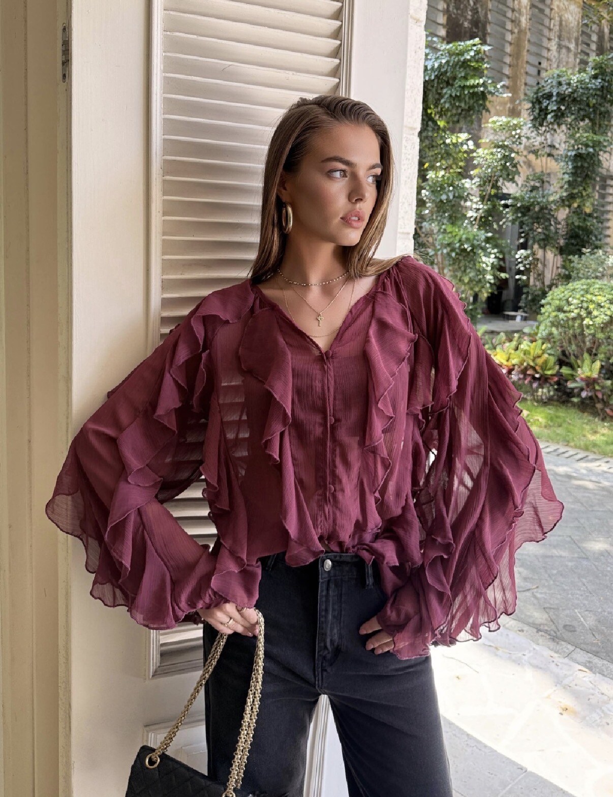 Großhändler Unika Paris - Rüschenbluse