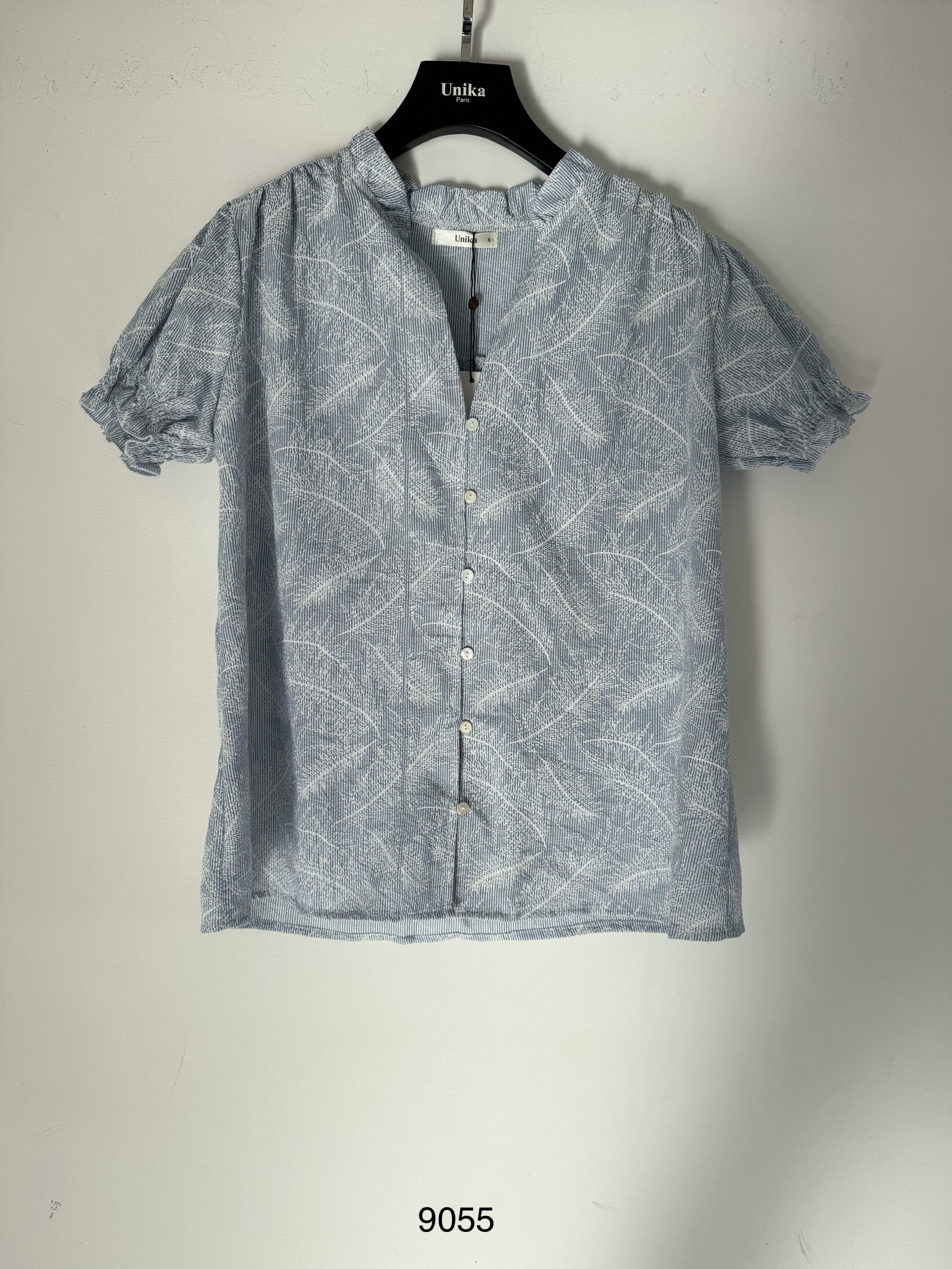 Großhändler Unika Paris - Kurzarm bestickte Bluse