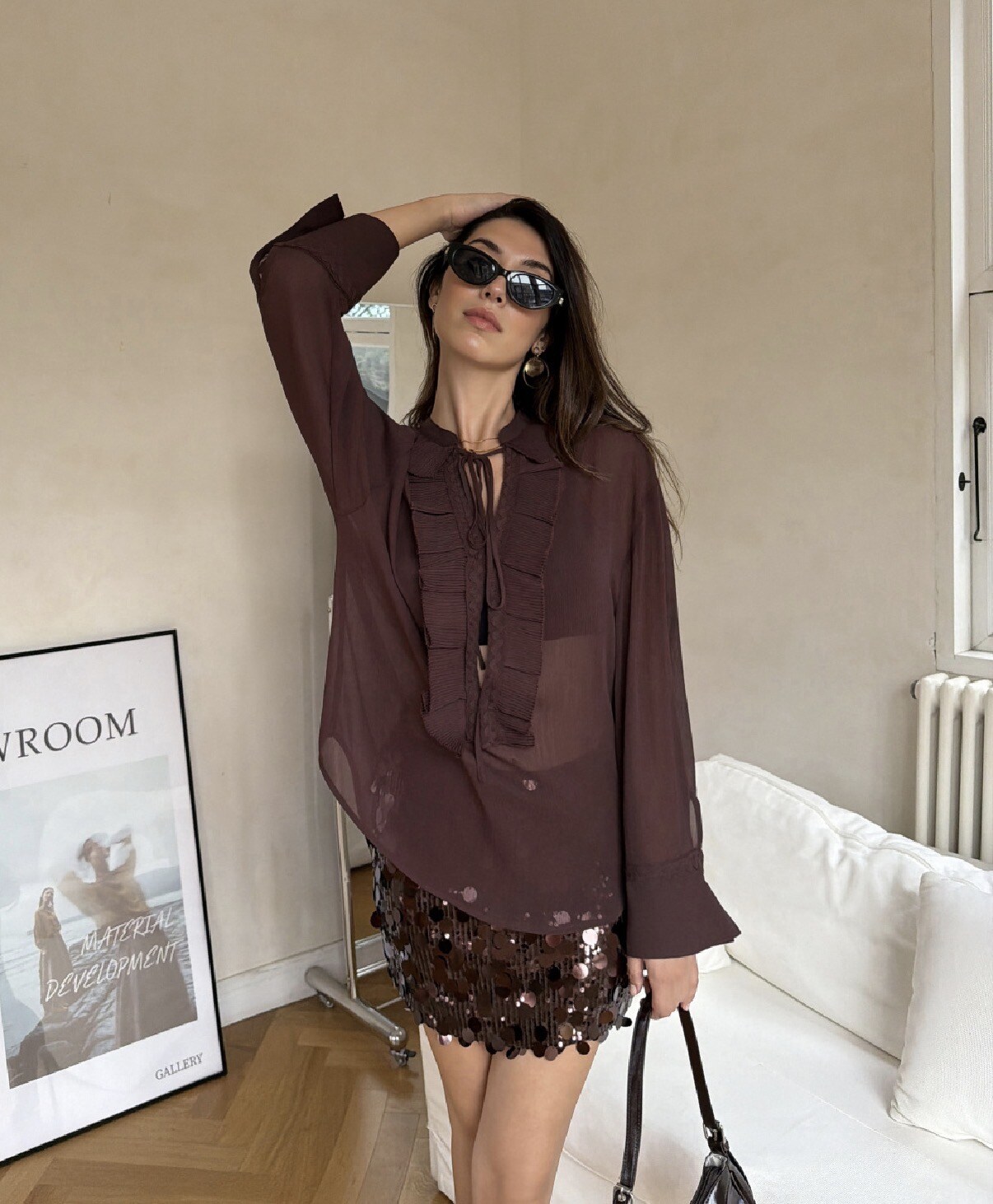 Grossista Unika Paris - Blusa con volant plissettati