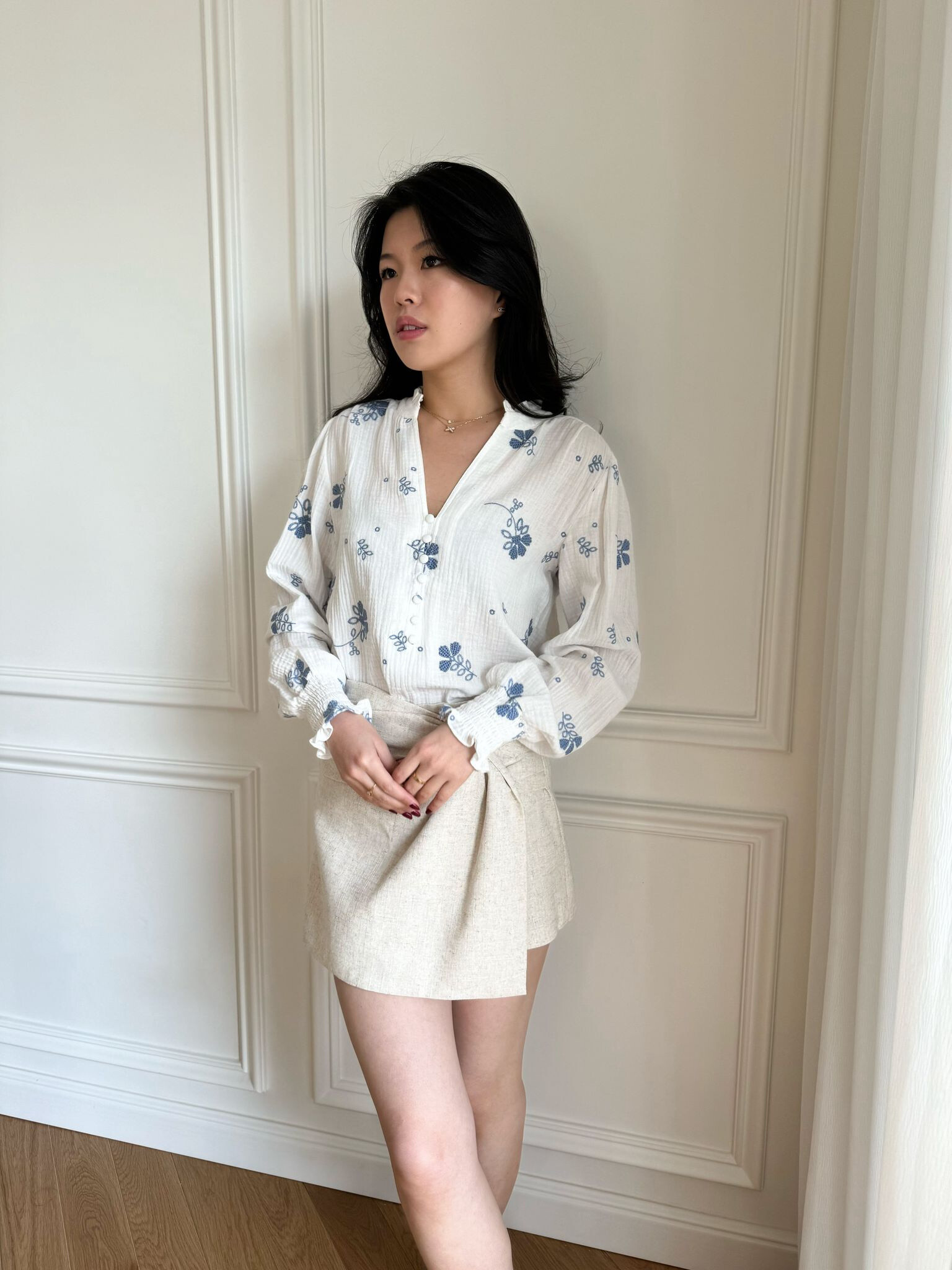 Wholesaler Unika Paris - Blouse embroidered in cotton gauze