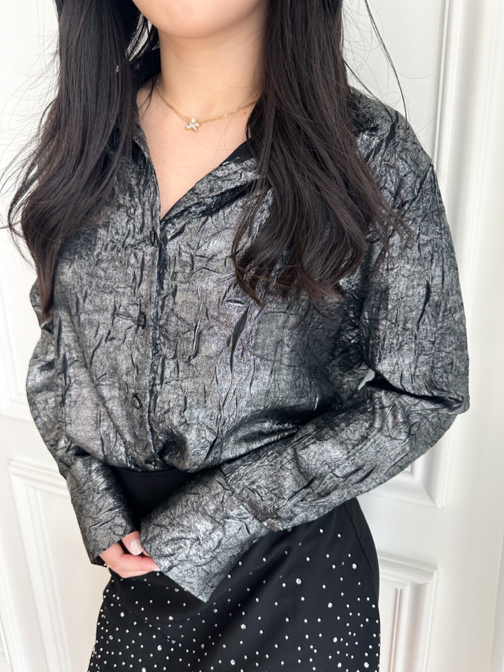 Grossista Unika Paris - Camicia di crepe lucida