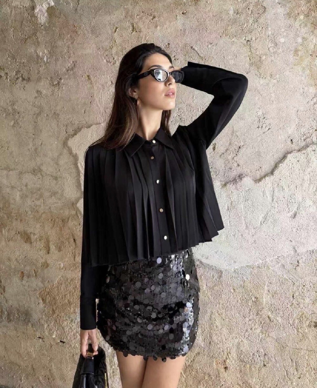 Grossiste Unika Paris - Chemise Cropped Plissée