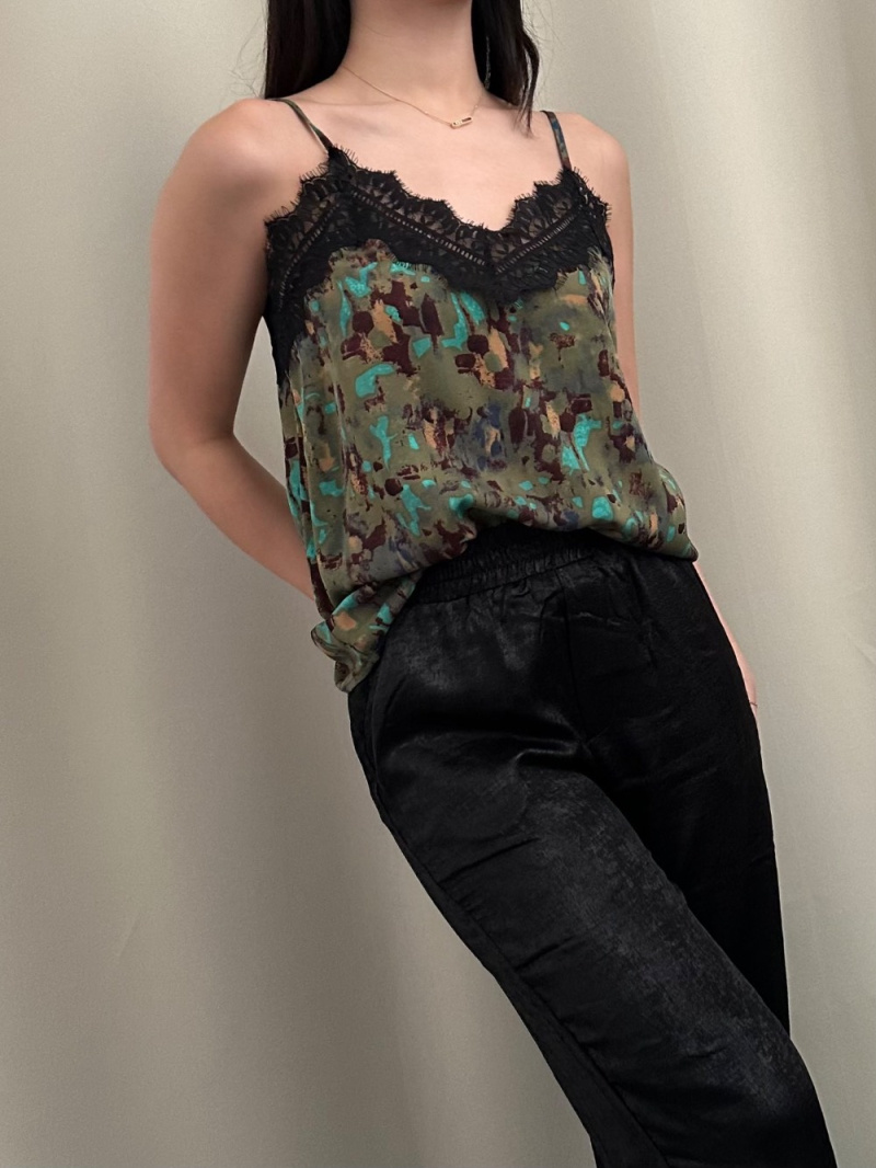Mayorista Unika Paris - Camiseta sin mangas de encaje y estampado abstracto