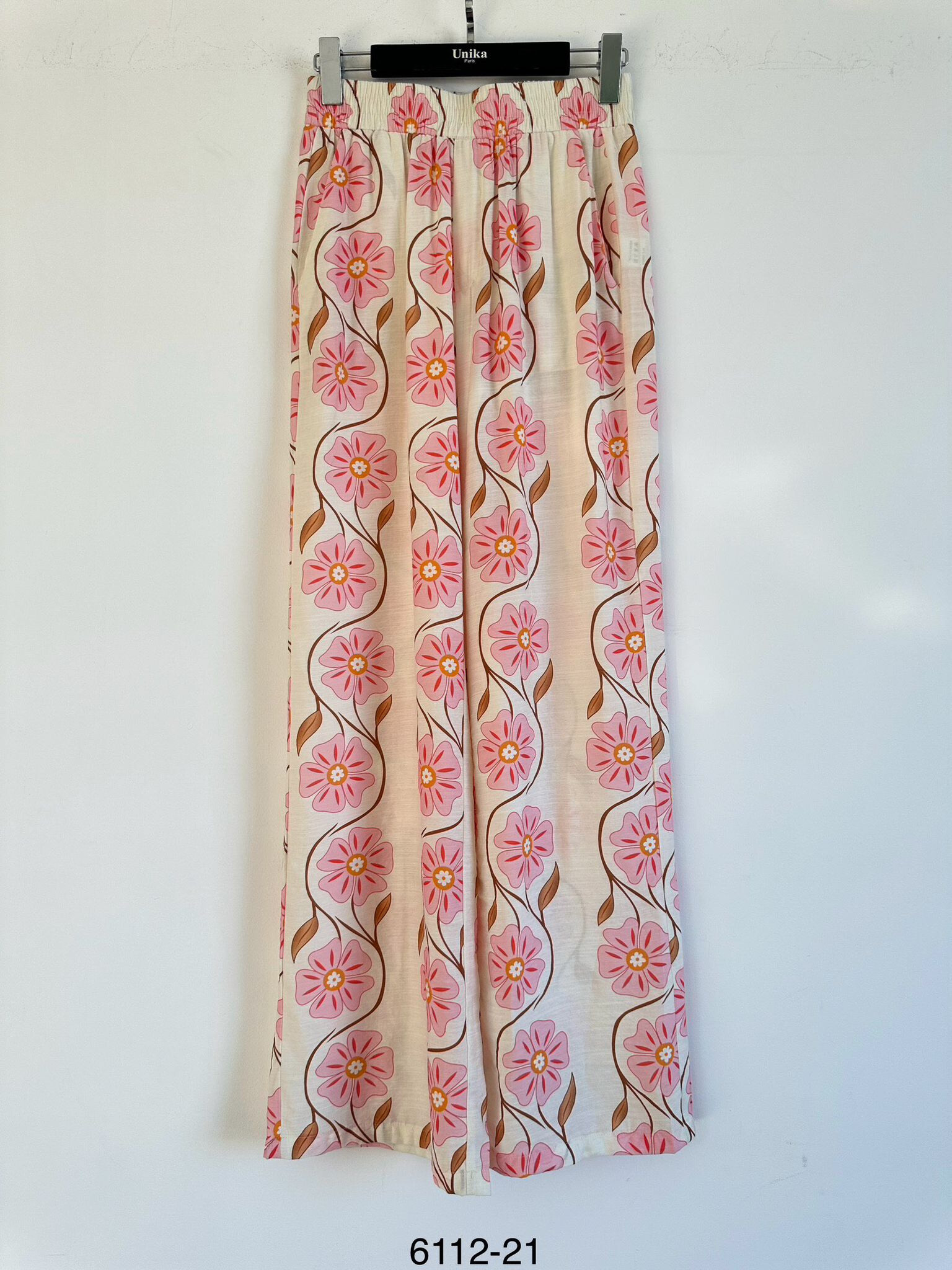 Grossiste Unika Paris - Pantalon fluide à motif cerisiers