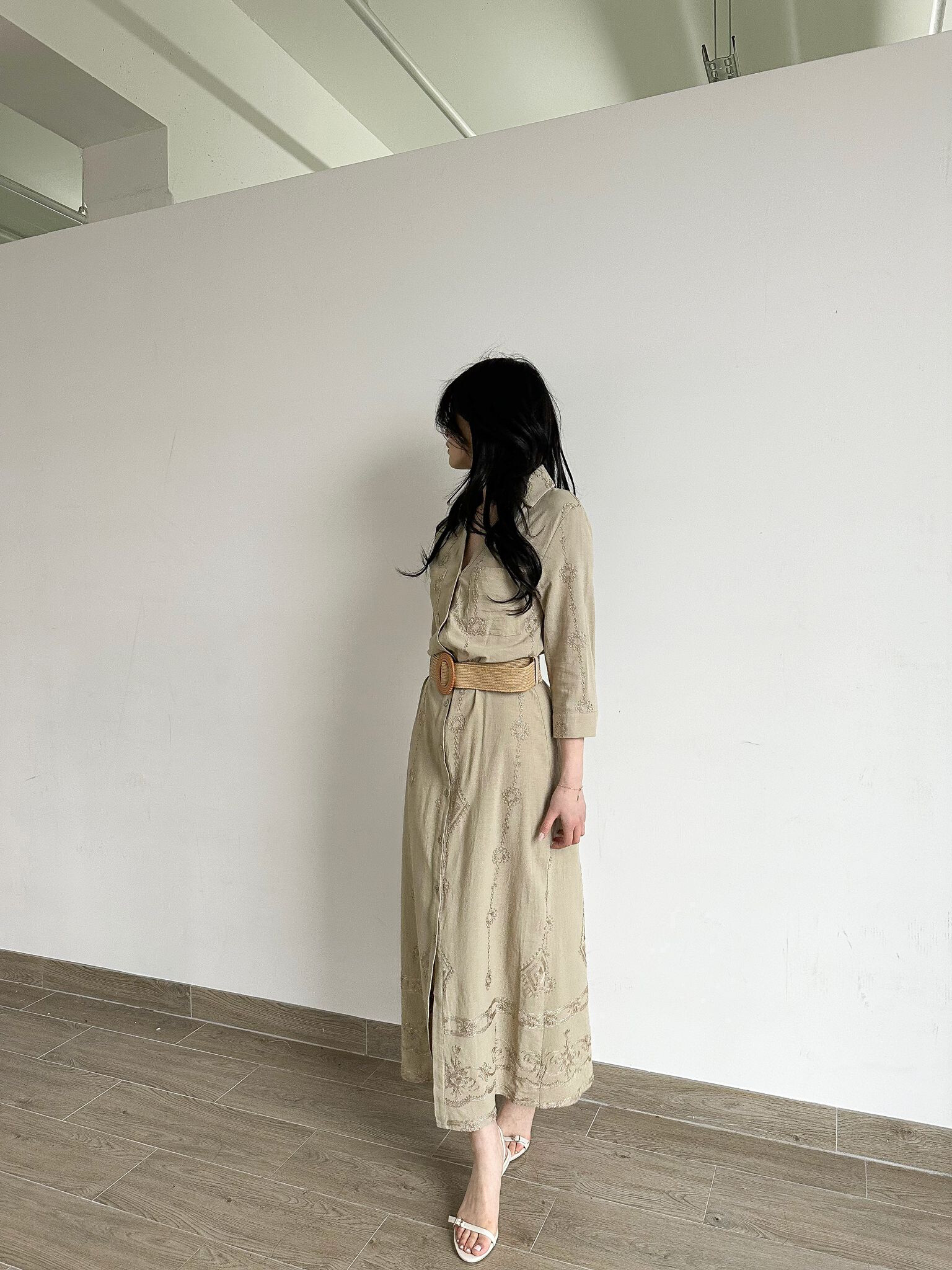 Wholesaler Unika Paris - Bohemian embroidered cotton long dress