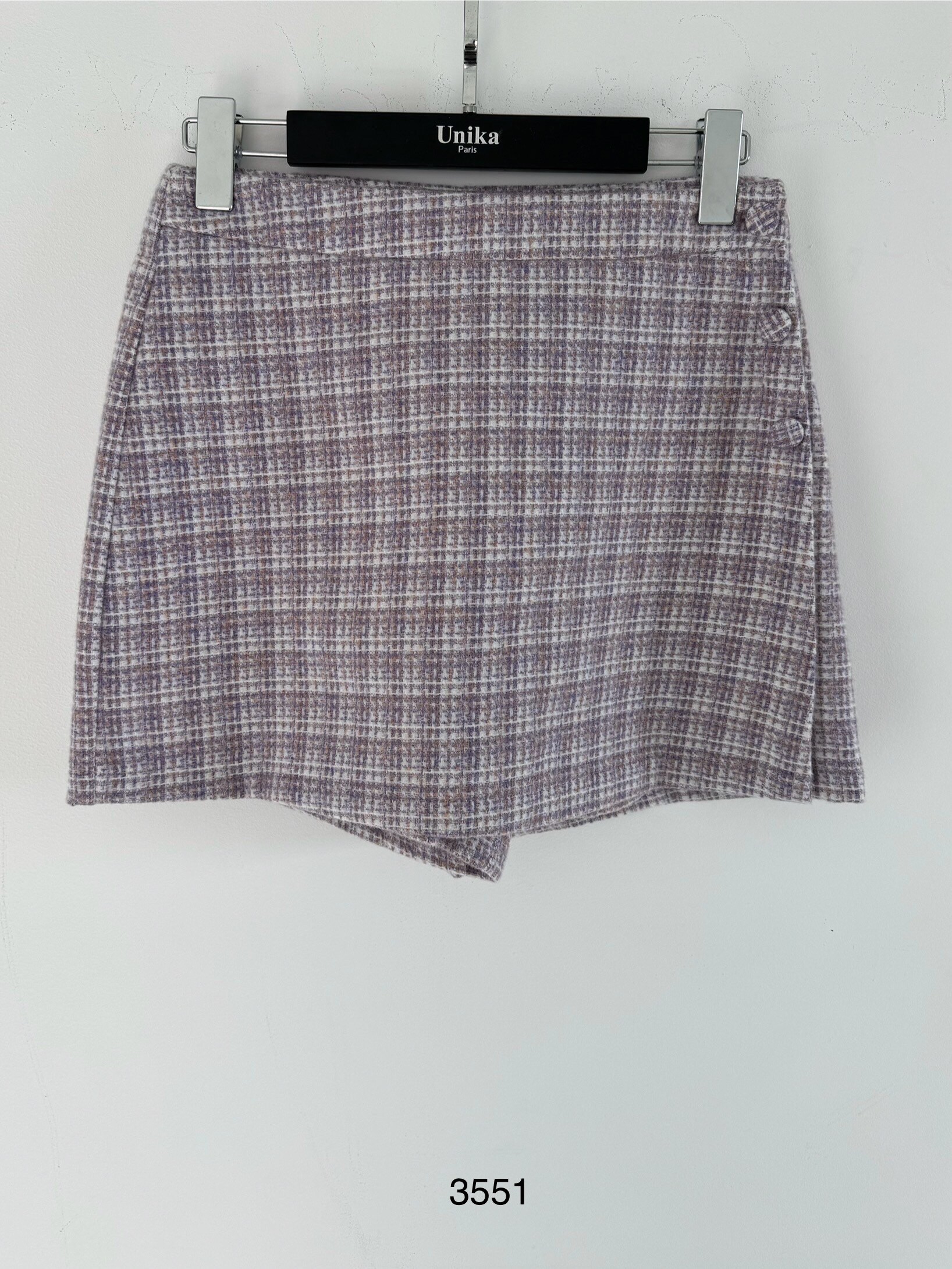 Mayorista Unika Paris - Falda corta de tweed morado