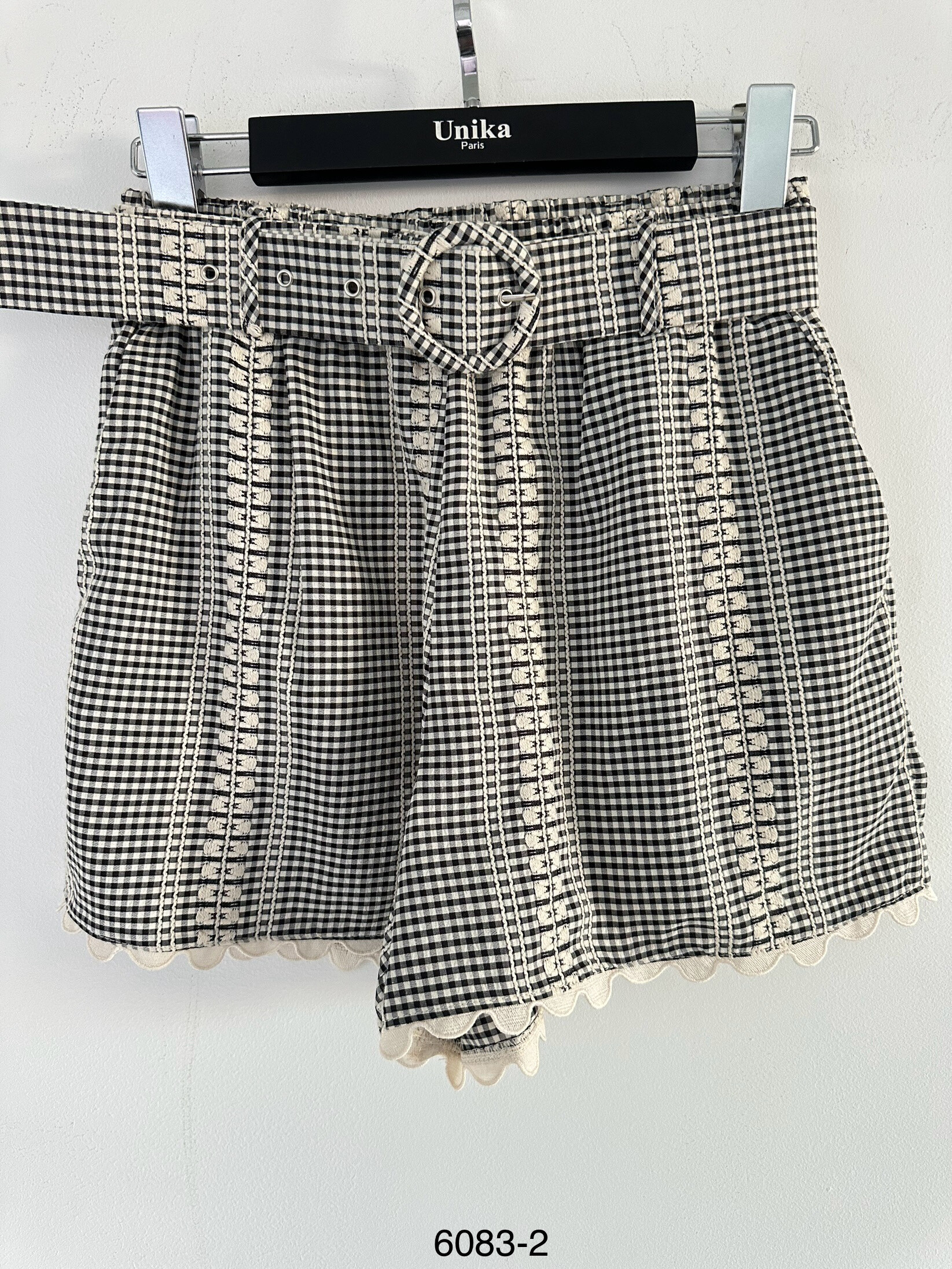 Grossiste Unika Paris - Short Vichy avec ceinture