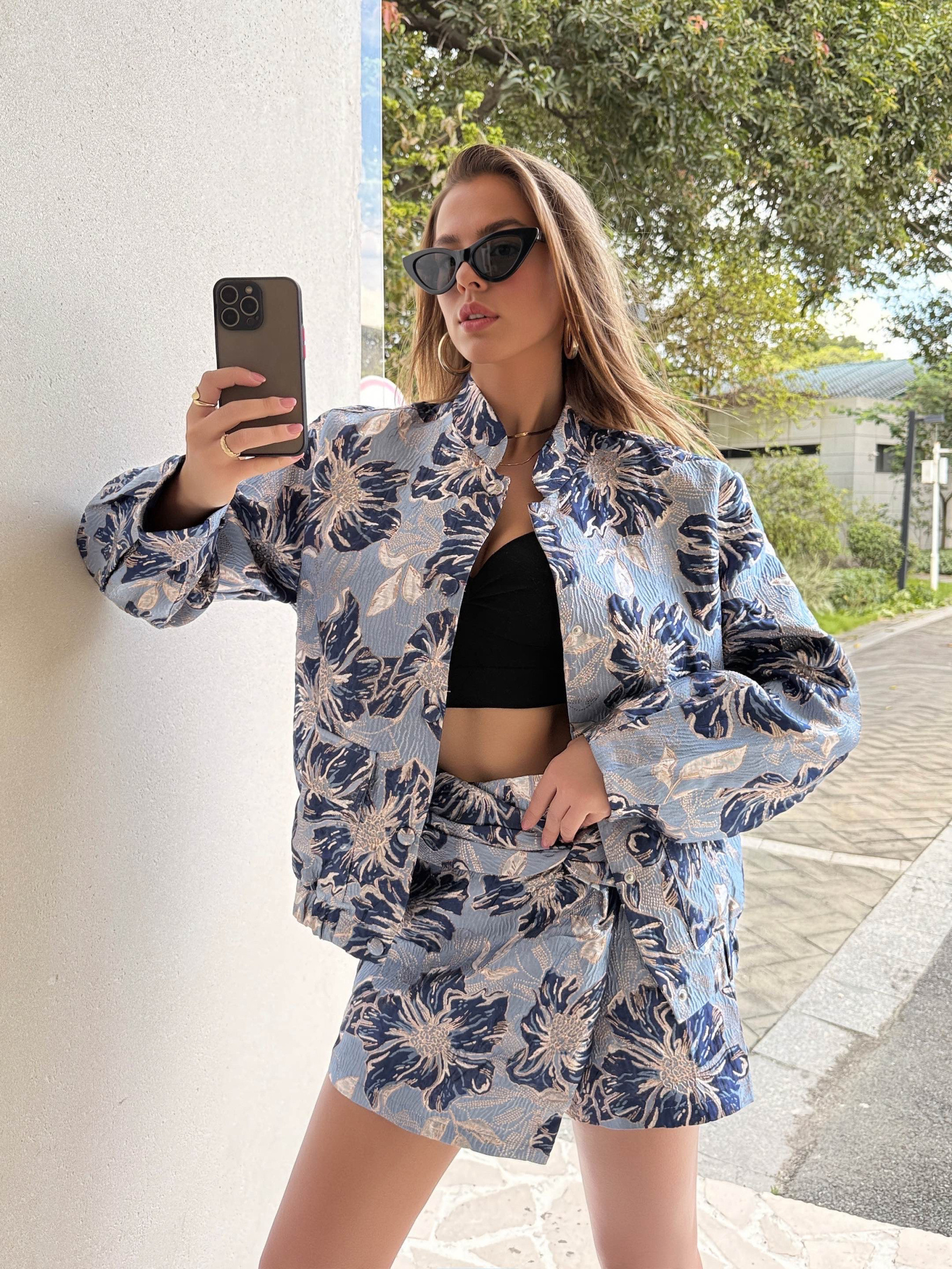 Mayorista Unika Paris - Bombers de satén con flores