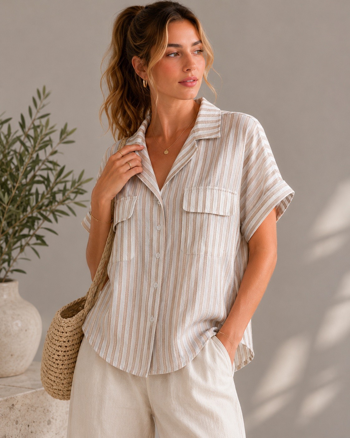 Mayorista UPSTYLE - Camisa de Mujer a Rayas