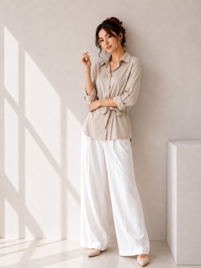 Mayorista UPSTYLE - BLUSA DE SATÉN PARA MUJER CON LAZO LATERAL Mayorista UPSTYLE - BLUSA DE SATÉN PARA MUJER CON LAZO LATERAL