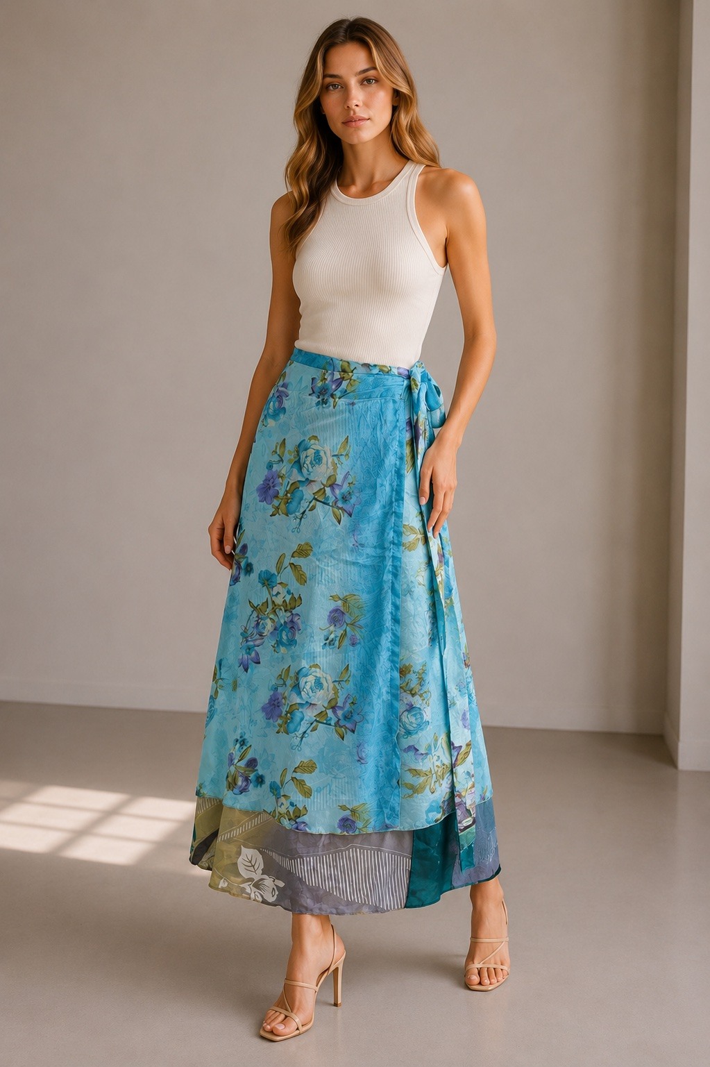 Wholesaler UPSTYLE - RAPRON WRAP SKIRT