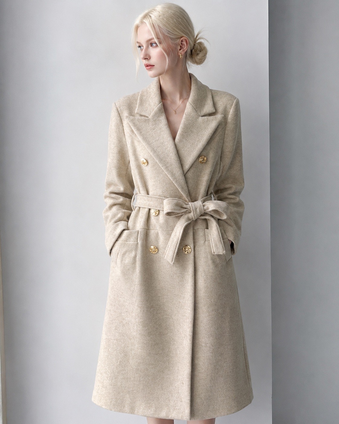 Grossiste UPSTYLE - MANTEAU LONG EFFET BOUCLÉ