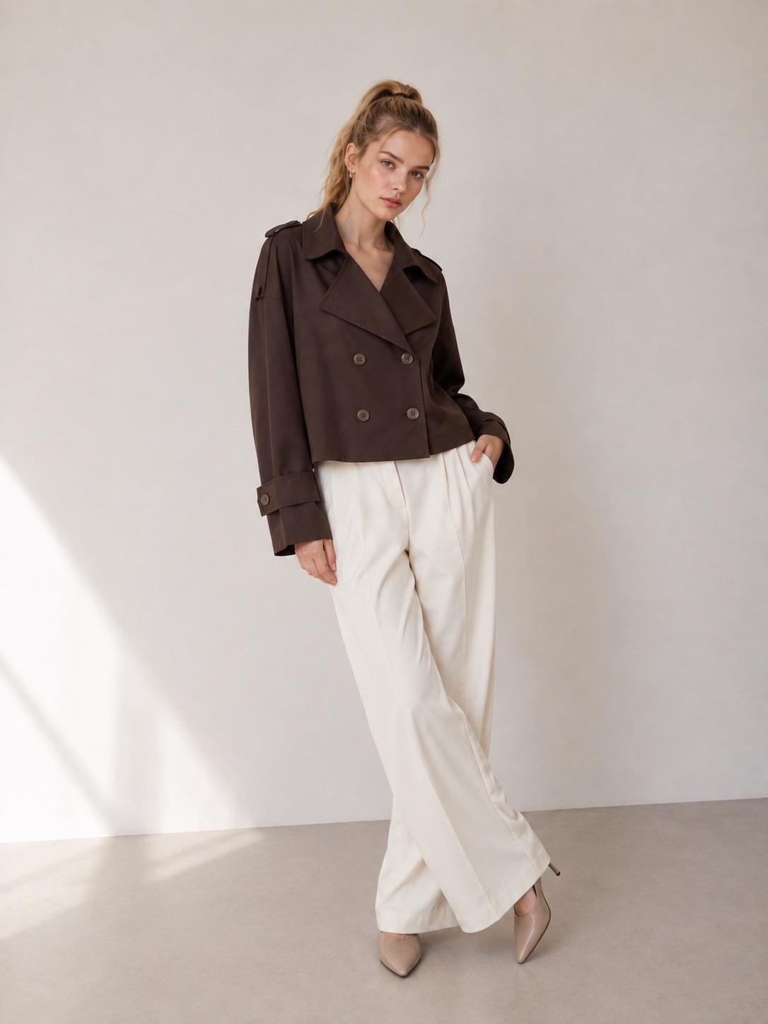 Wholesaler UPSTYLE - DOUBLE-BREASTED JACKET WITH LAPELS