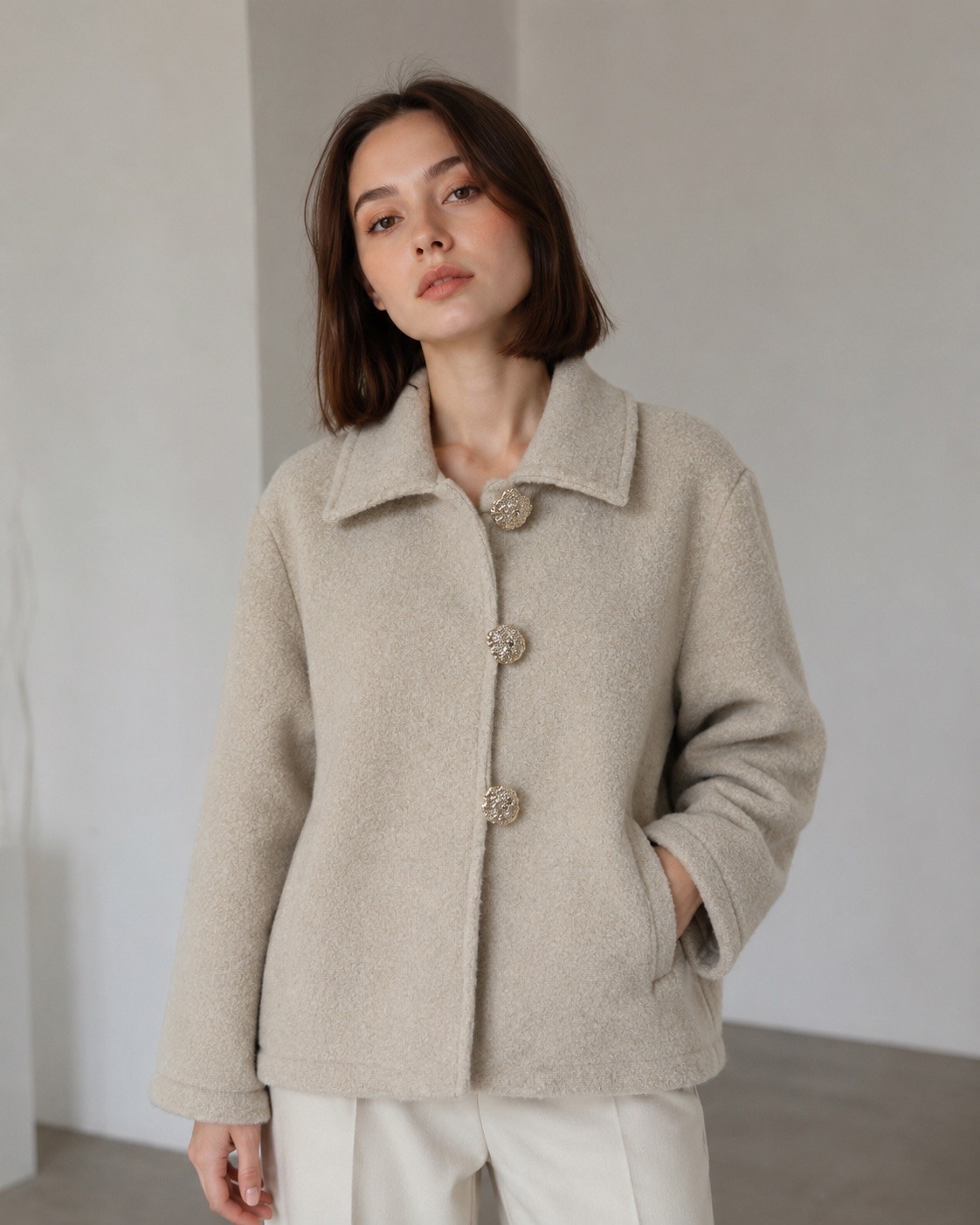Wholesaler UPSTYLE - WOMEN'S SOFT BOUCLÉ JACKET