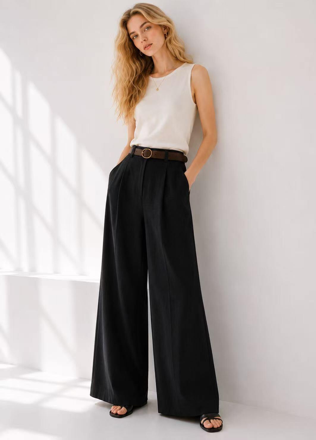 Grossiste UPSTYLE - PANTALON PALAZZO AVEC CEINTURE