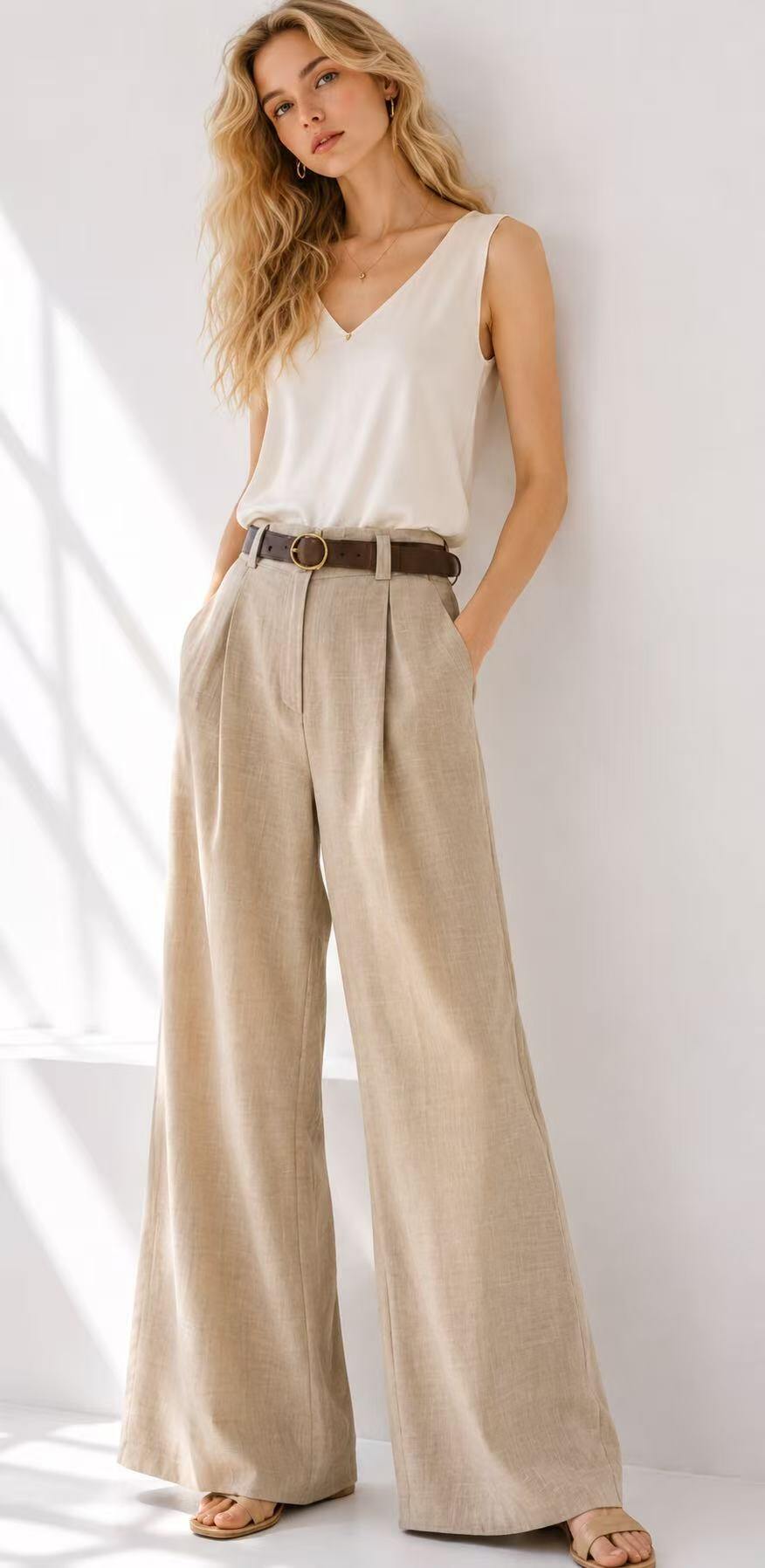 Wholesaler UPSTYLE - PALAZZO PANTS WITH BELT