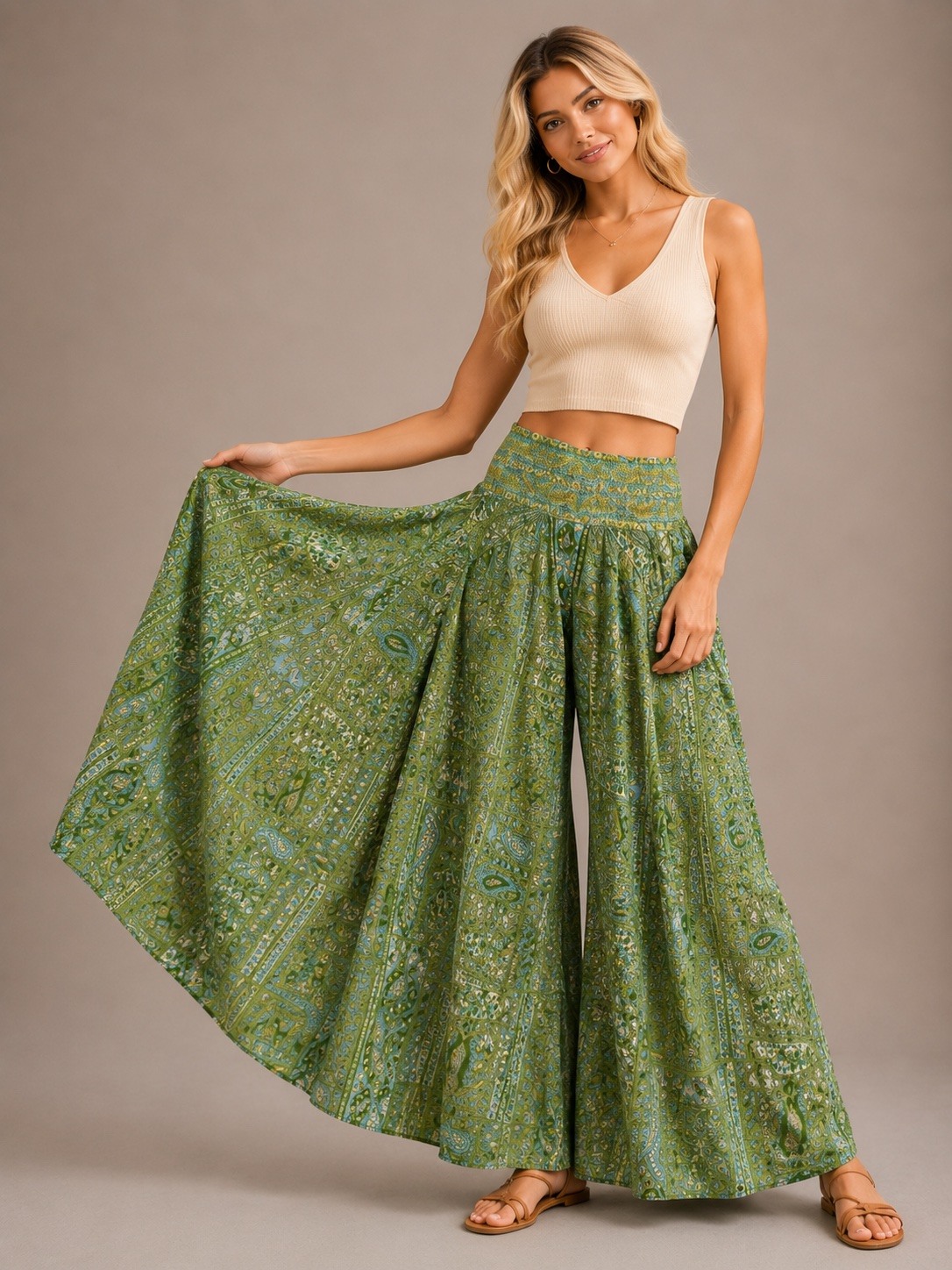 Großhändler UPSTYLE - DAMEN-HOSENROCK MIT PAISLEY-MUSTER