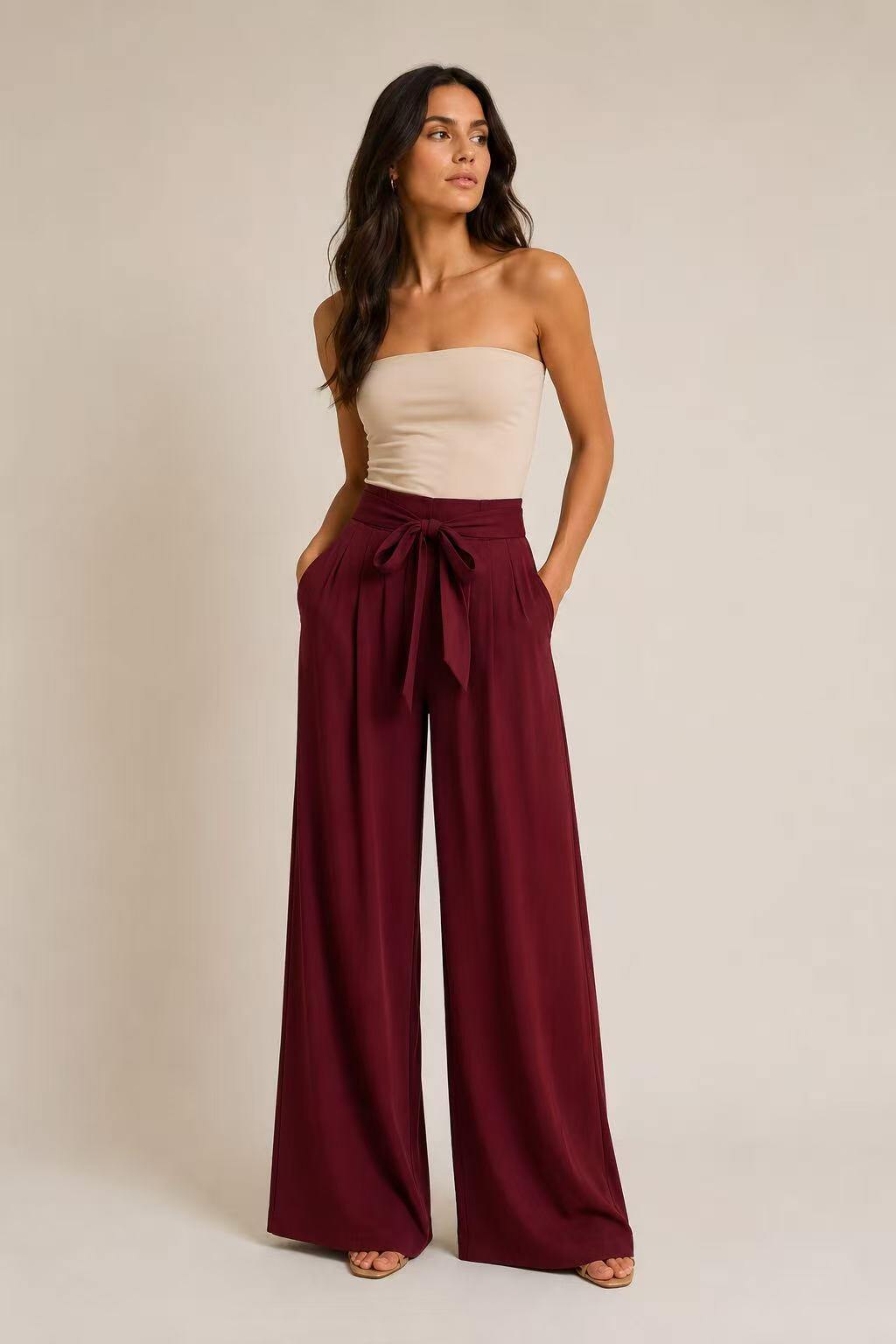 Mayorista UPSTYLE - PANTALÓN PALAZZO CON LAZO