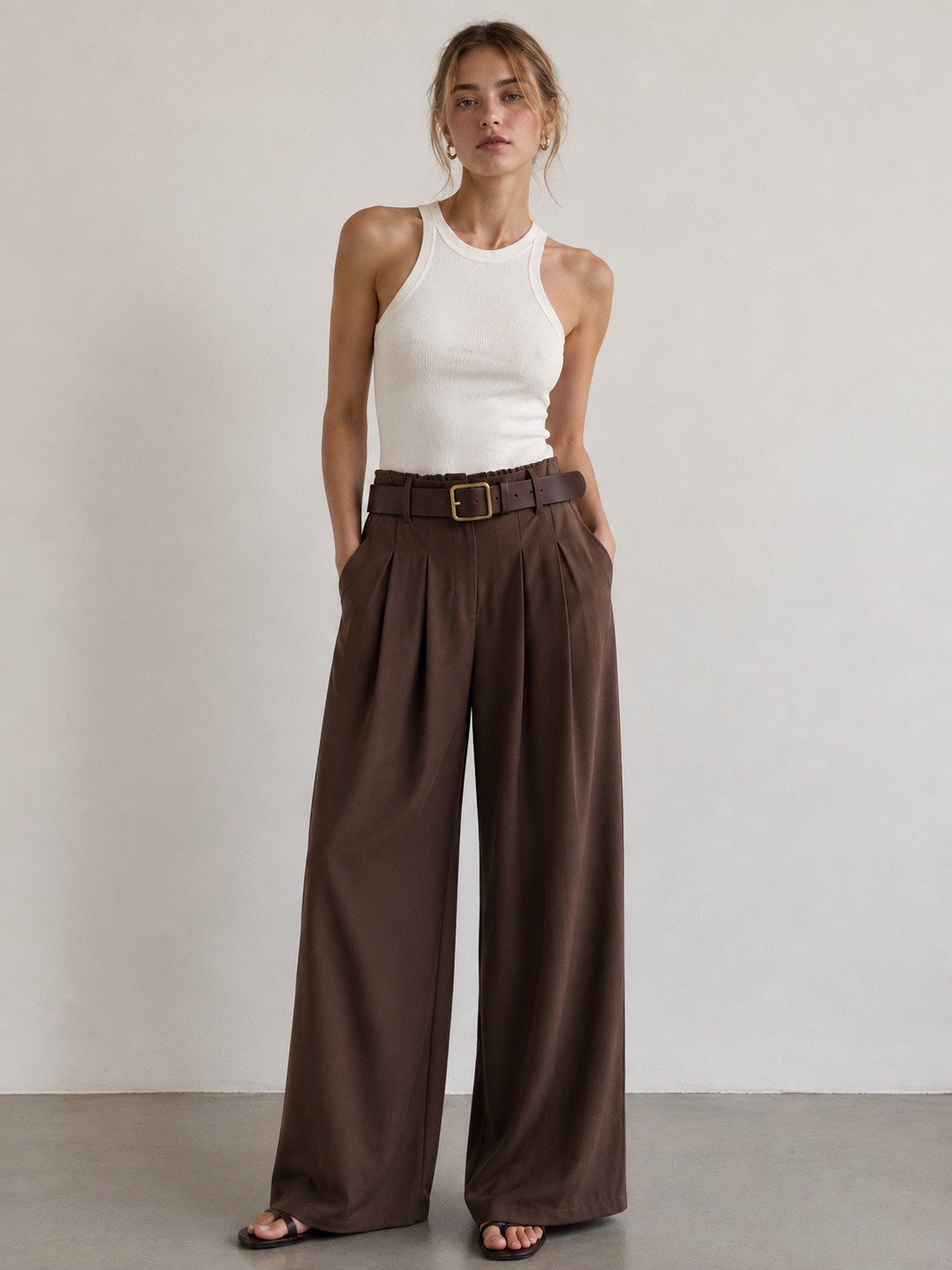 Grossiste UPSTYLE - PANTALON PALAZZO AVEC CEINTURE