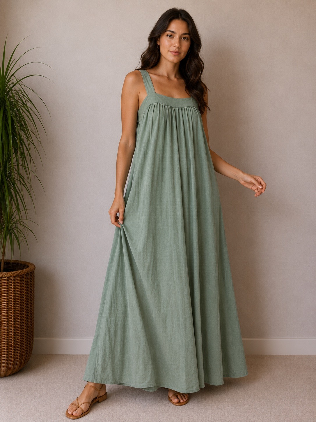 Wholesaler UPSTYLE - WOMEN'S LONG WRAP SATIN DRESS