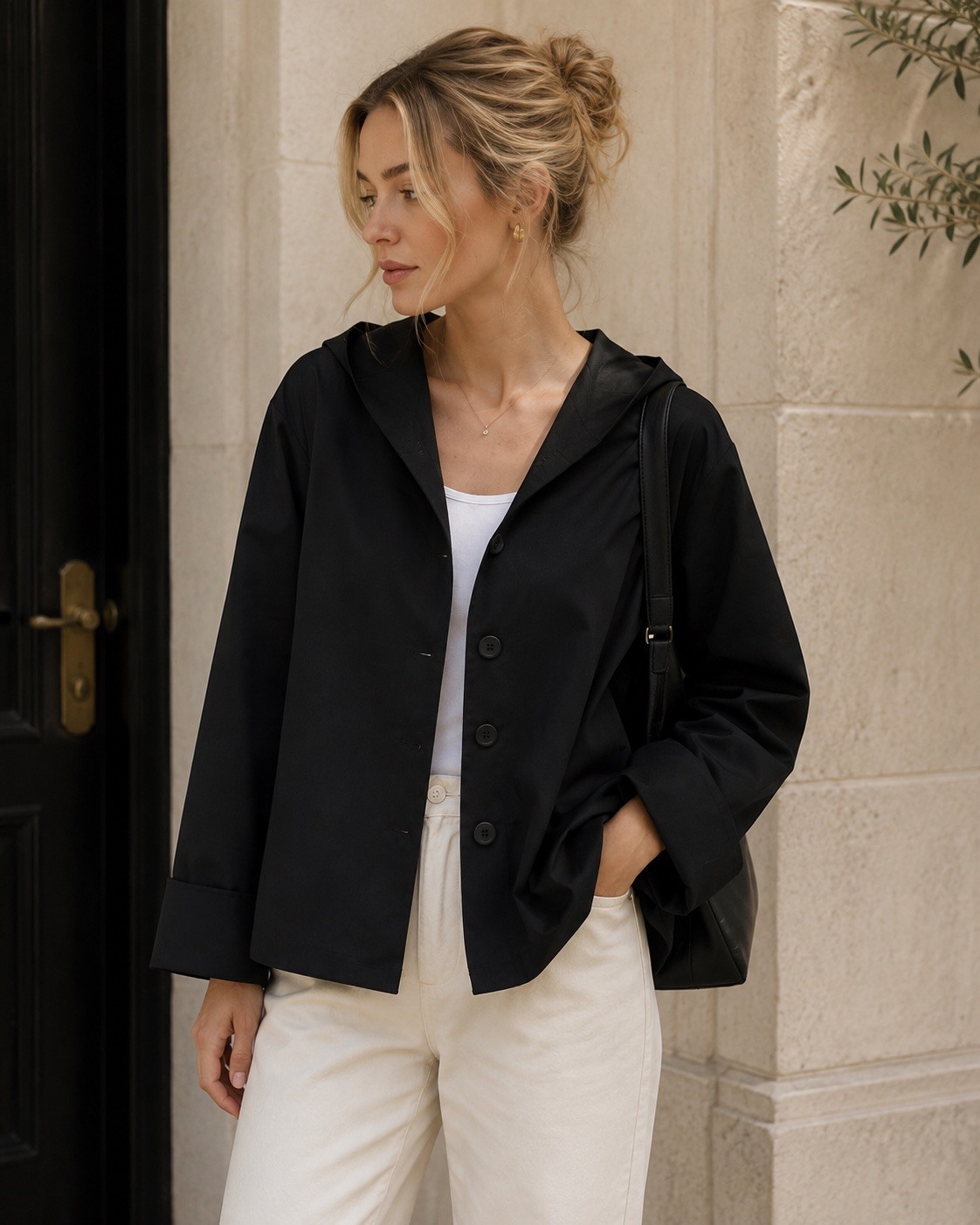 Wholesaler UPSTYLE - Hooded jacket with buttons