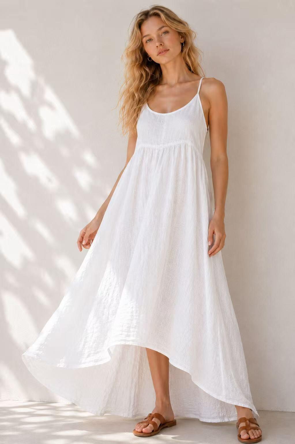 Wholesaler UPSTYLE - WOMEN'S LONG LINEN DRESS