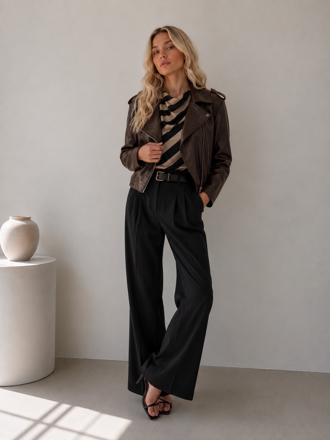Wholesaler UPSTYLE - Leather biker jacket