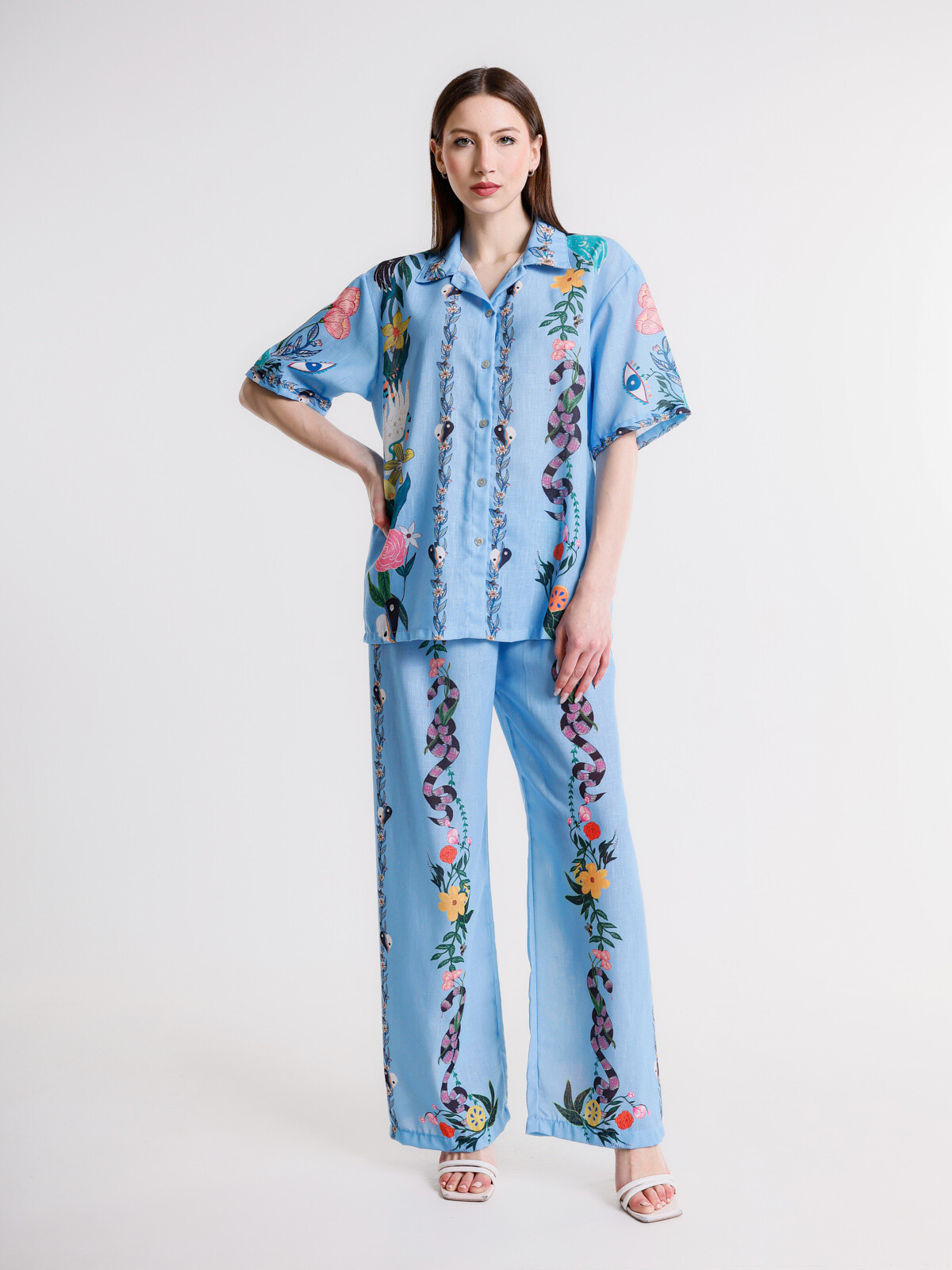 Grossiste V&L BRAND - Ensemble de trophée - Casual complet avec imprime Natura & Fiori