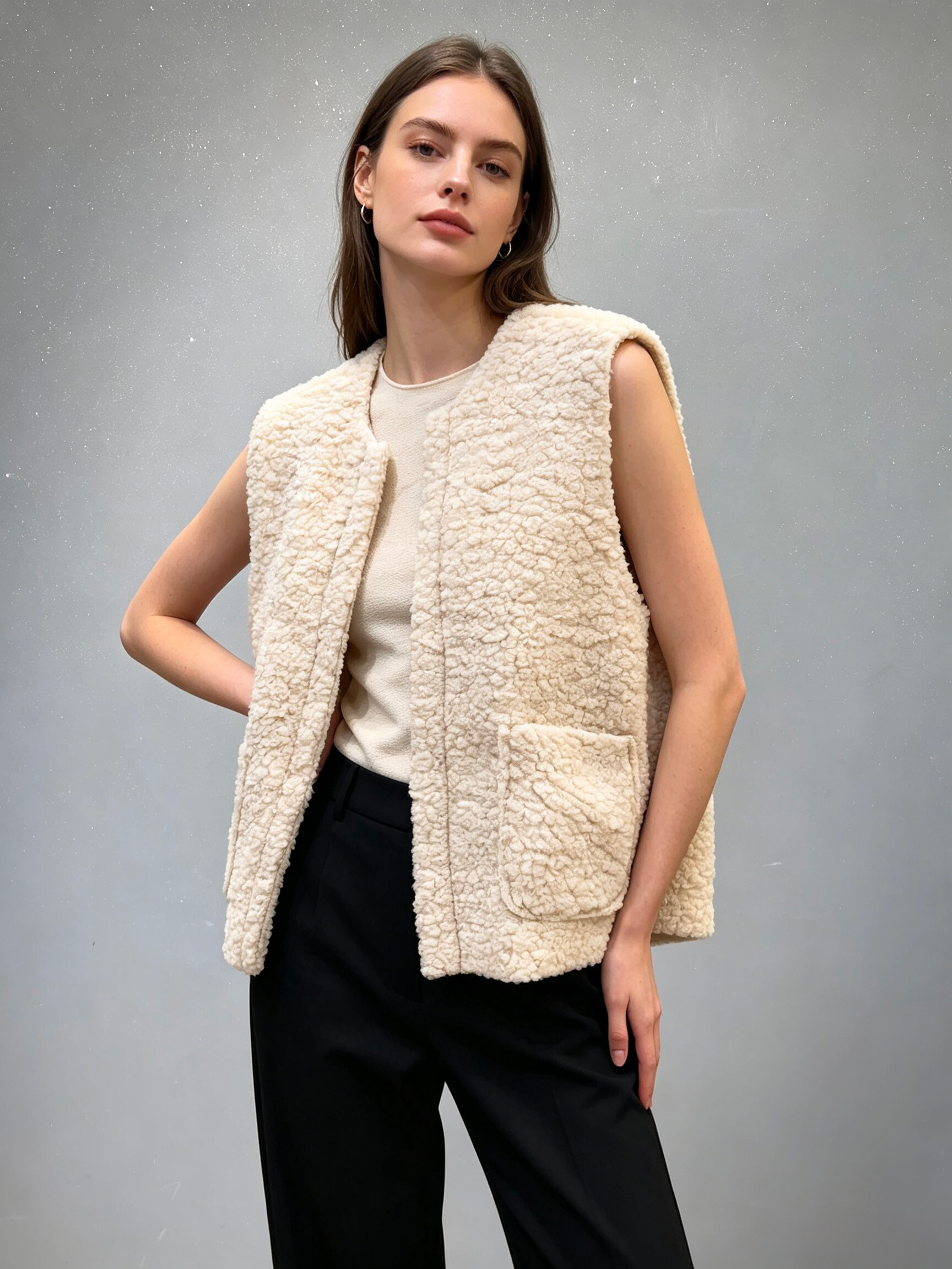 Wholesaler V&L BRAND - Classic vest in teddy effect fabric