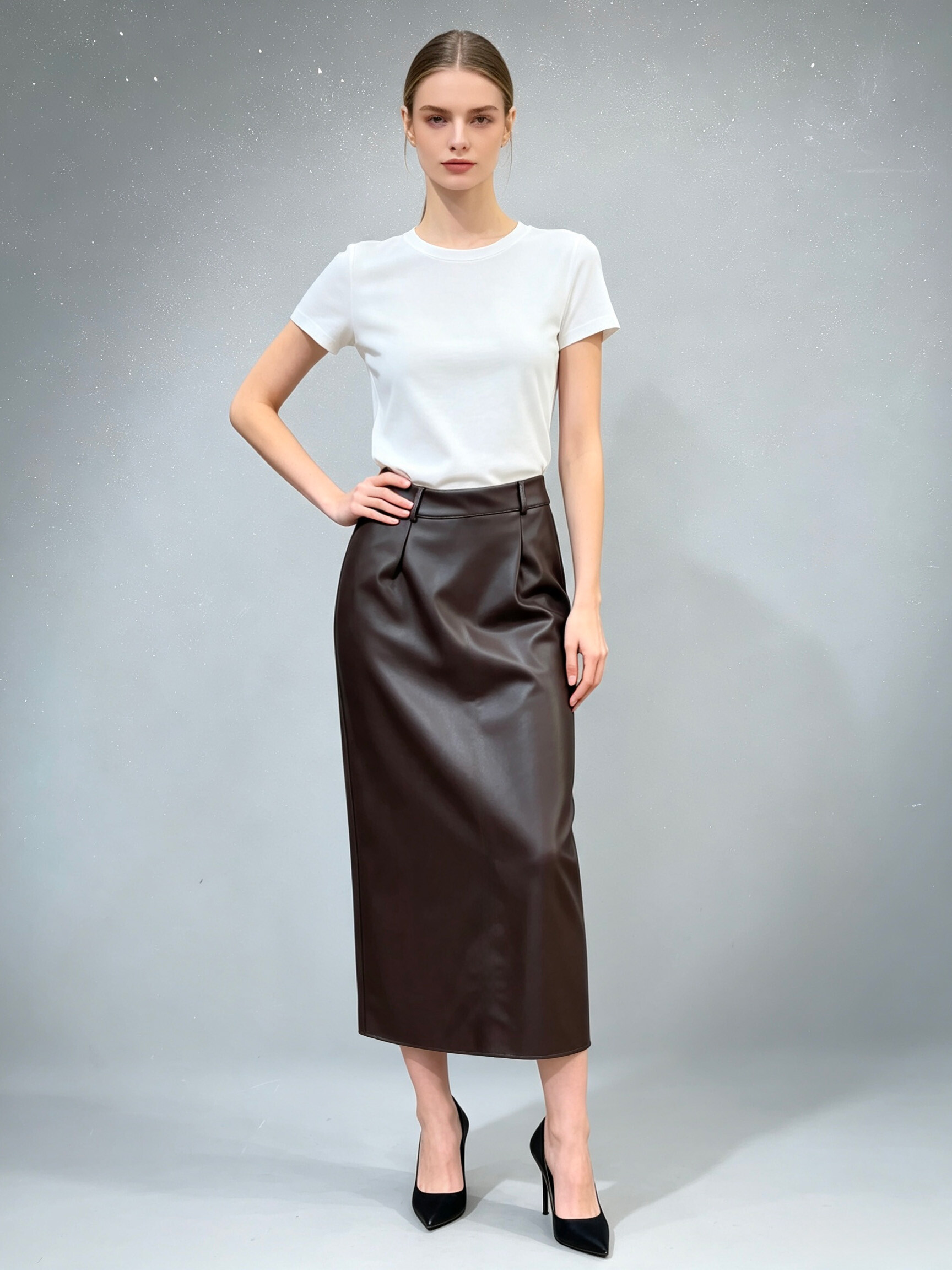 Wholesaler V&L BRAND - Women's casual long skirt with back slit