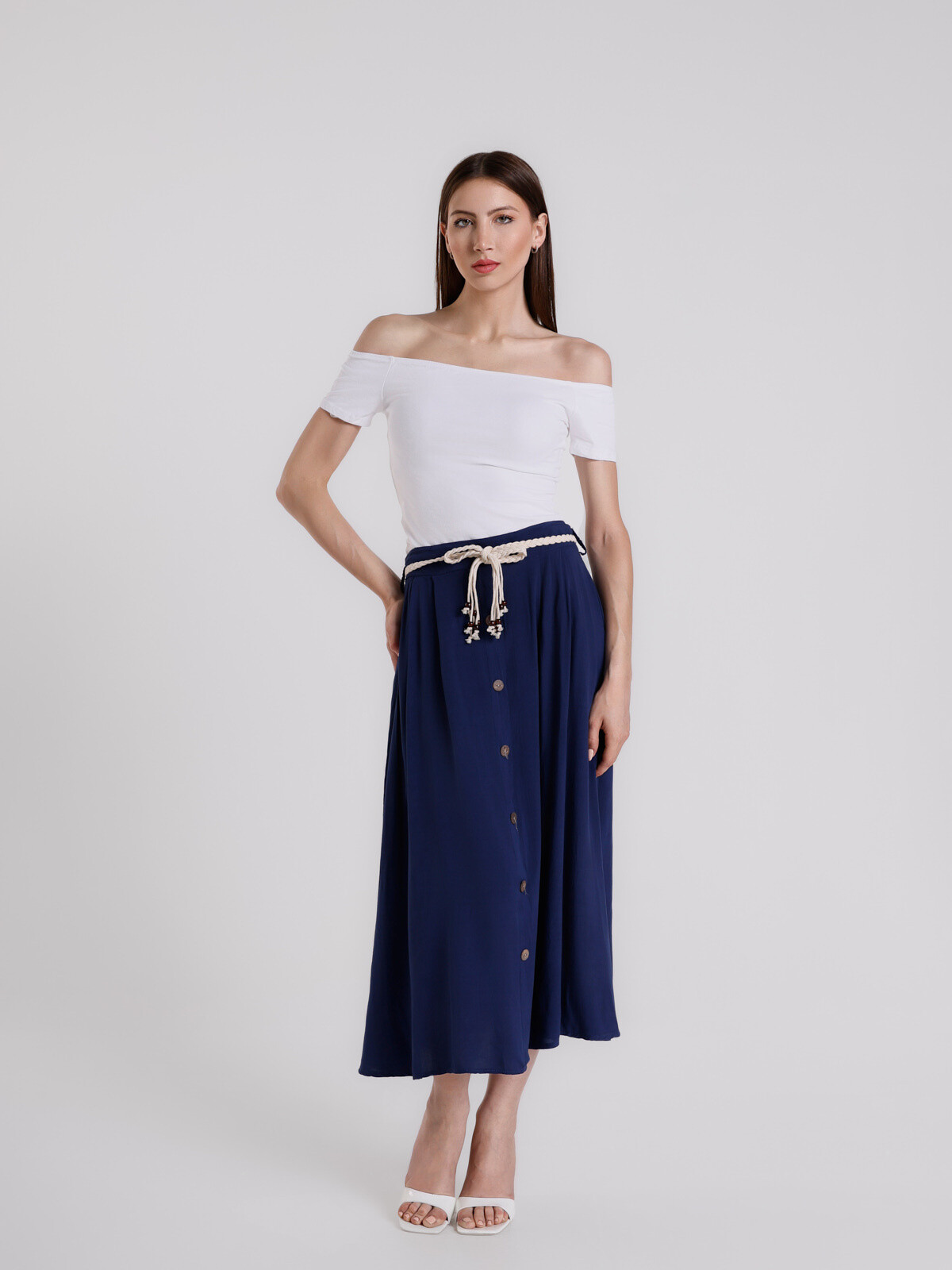 Grossiste V&L BRAND - Jupe longue décontractée en viscose