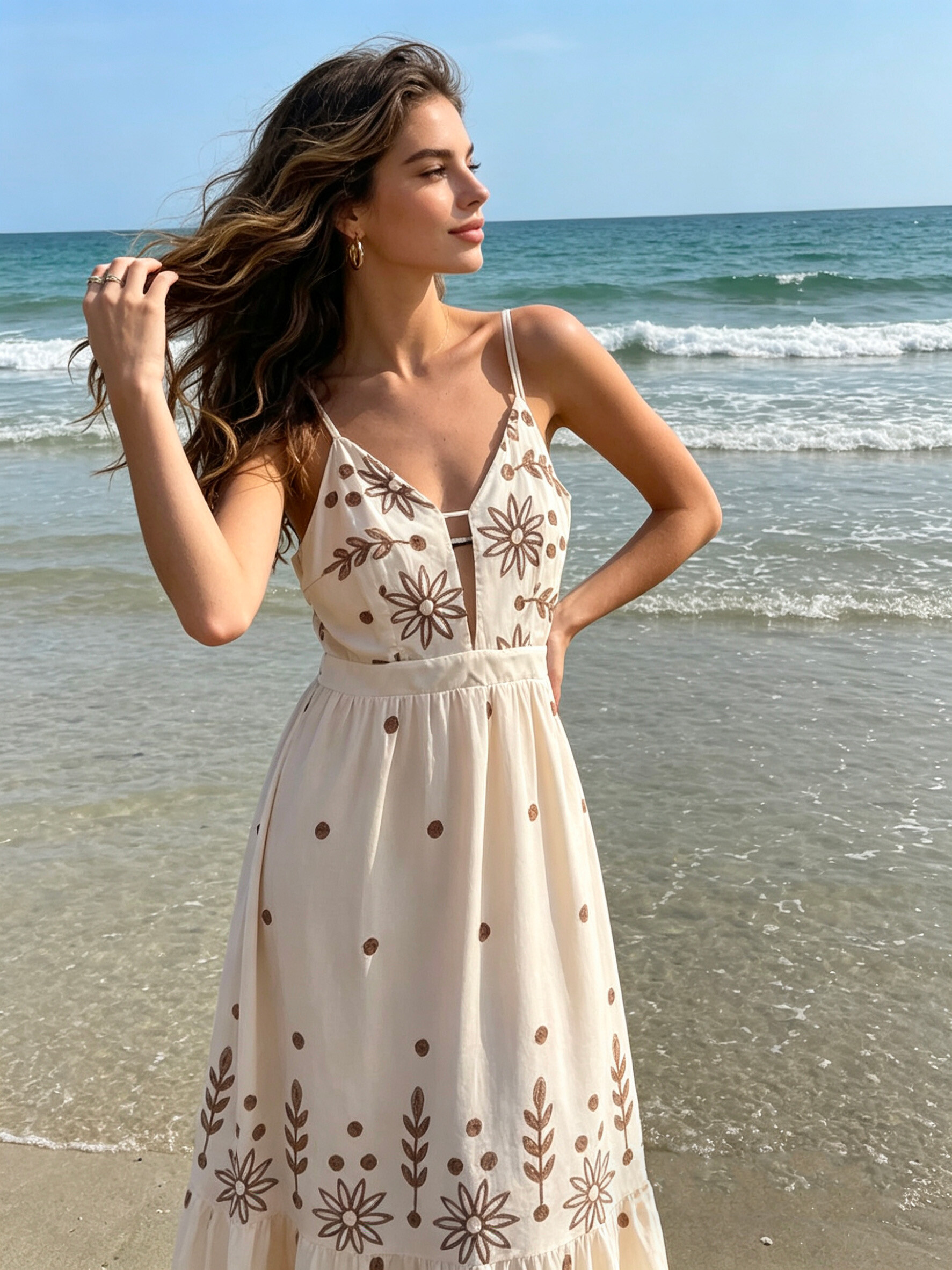 Mayorista V&L BRAND - Vestido de verano para mujer con estampado de lunares