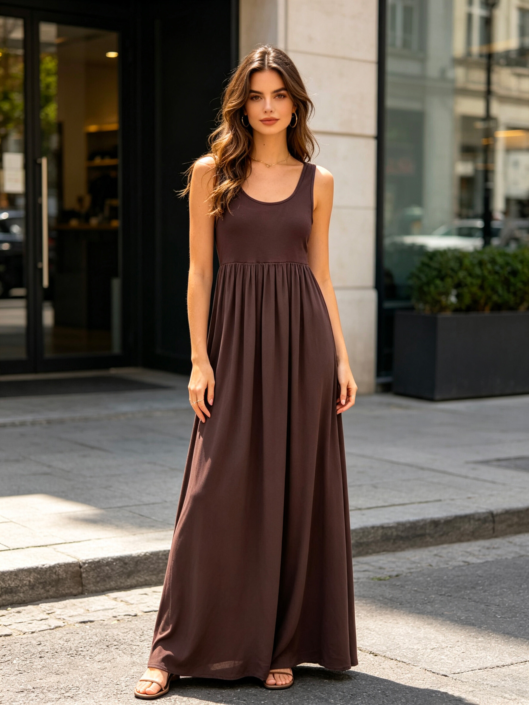 Wholesaler V&L BRAND - Sleeveless long dress for women, both casual and elegant.